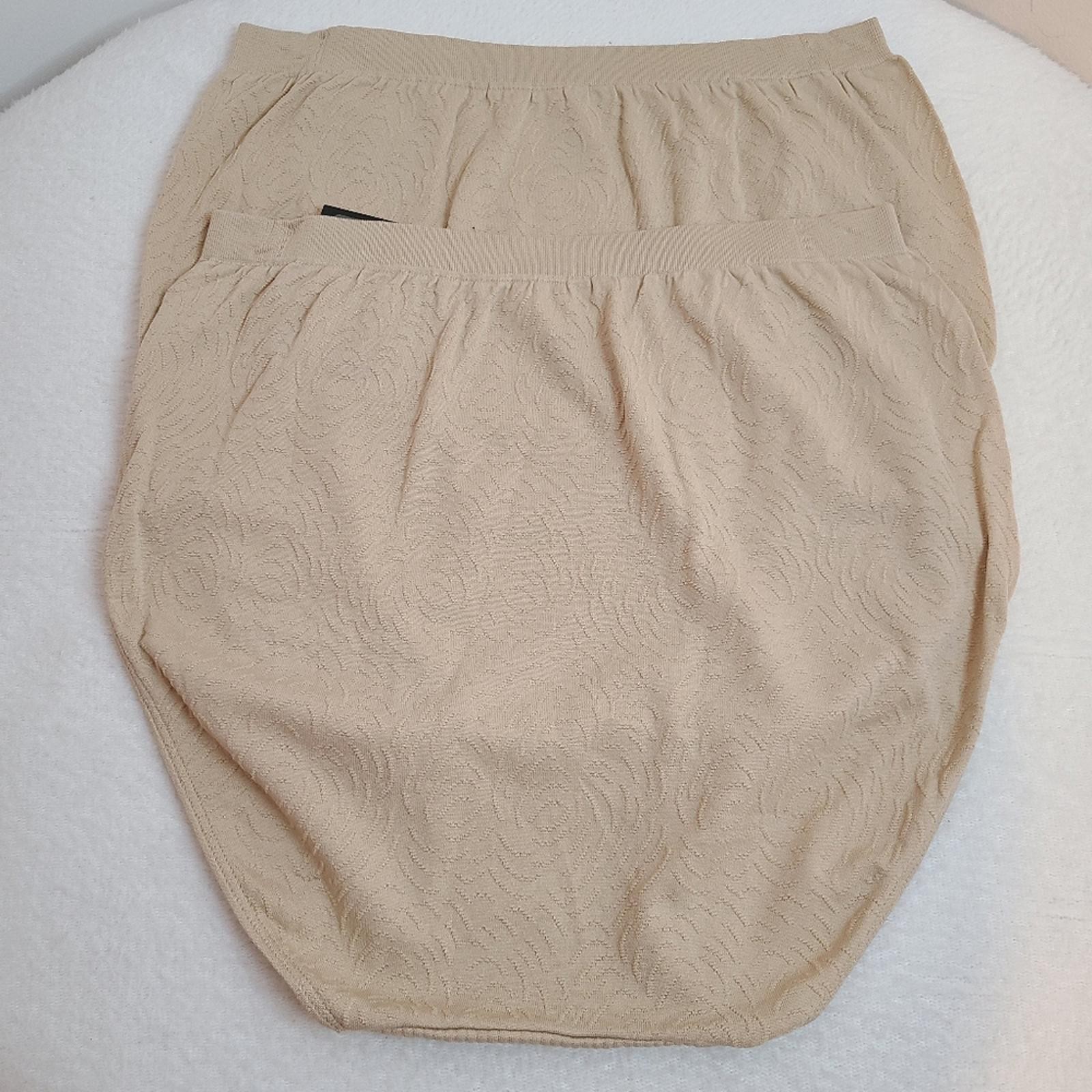2pk Bali Comfort Revolution Seamless Textured Nylon Brief Panties Size 3X