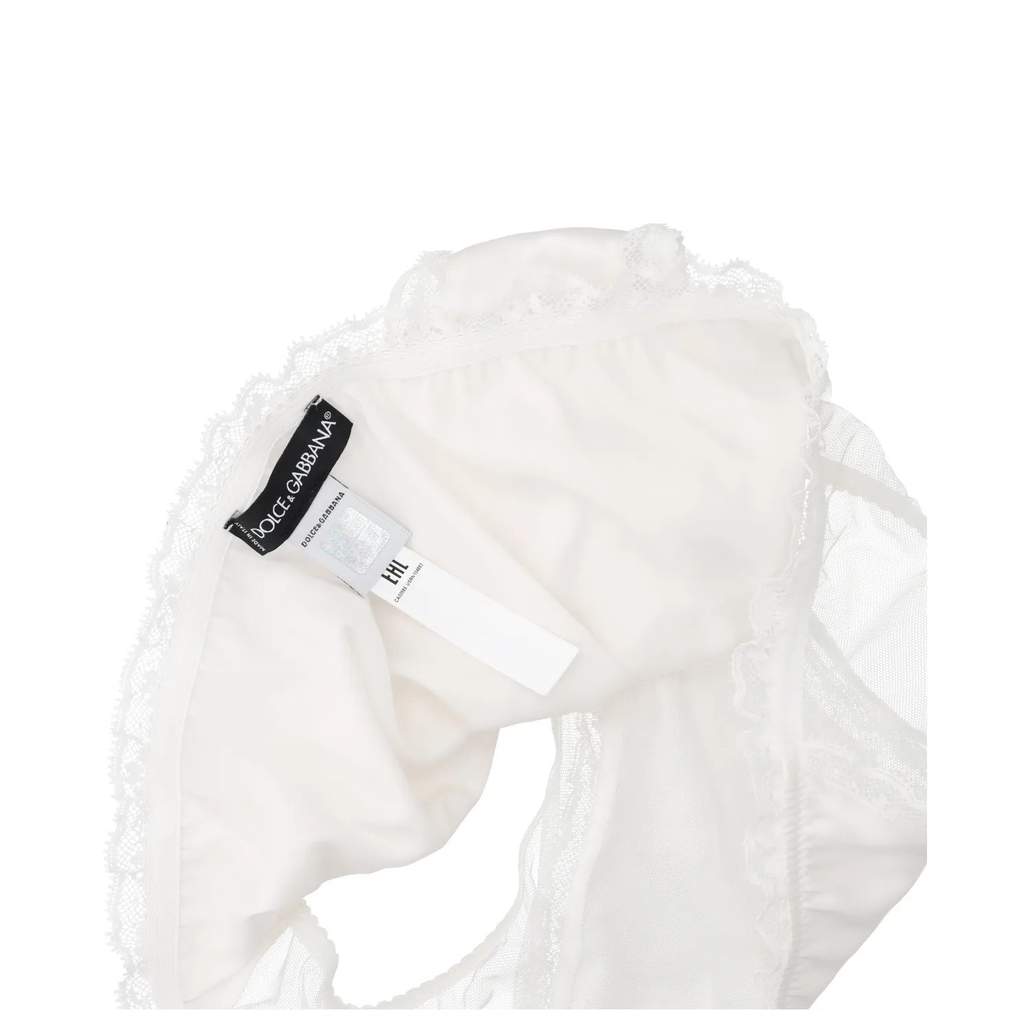 DOLCE & GABBANA Womens Brief Sheer Panel Lace White Knickers Size M RRP 245