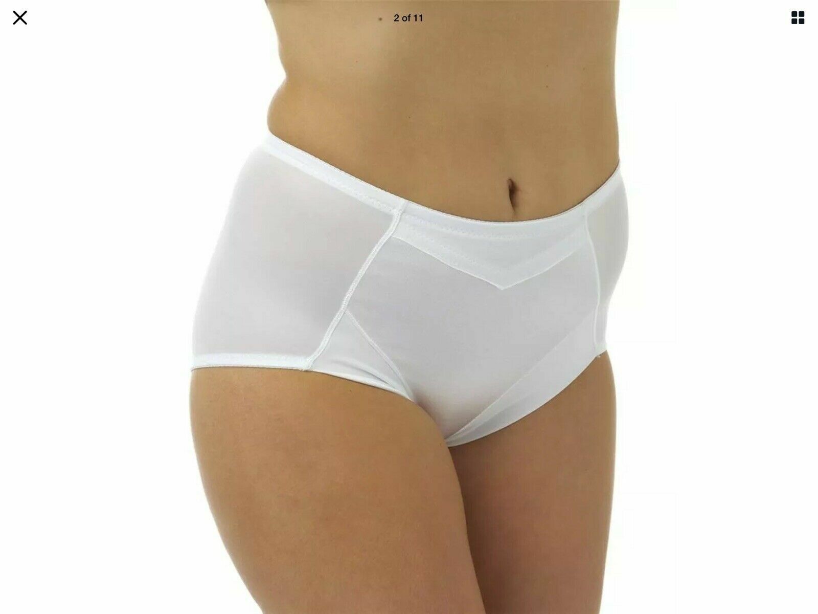 Women’s Maxi Support Briefs Extra Firm Control White Polyamide Cotton UK XL 3XL