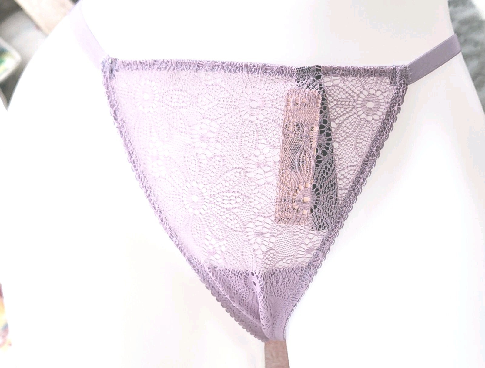 Victorias secret Rare Vintage 🏠 Lace Thong Lilac Tiny Floral String Panty S