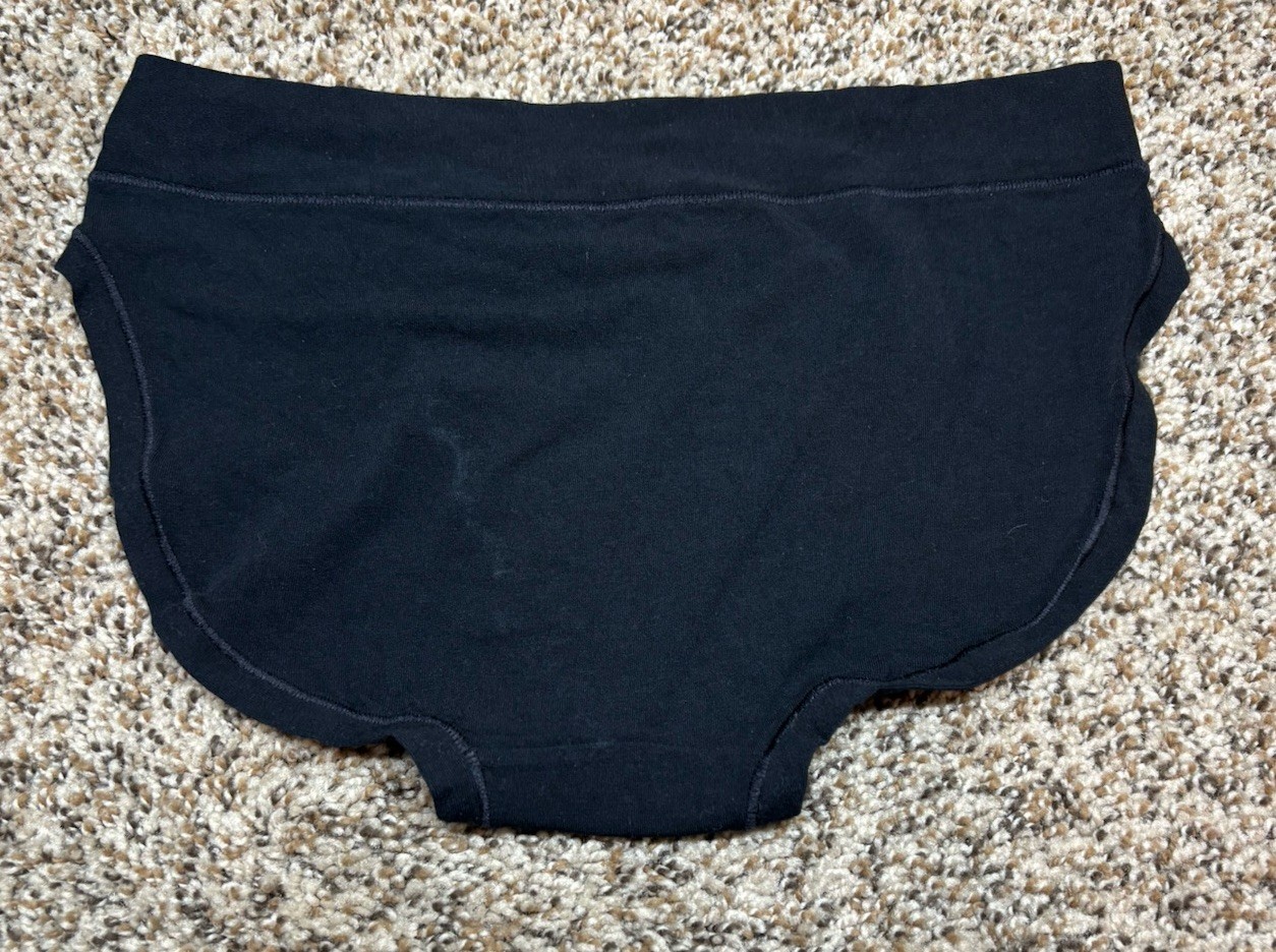 Auden Black Cotton Blend Bikini Panty. Size: Large (12-14).