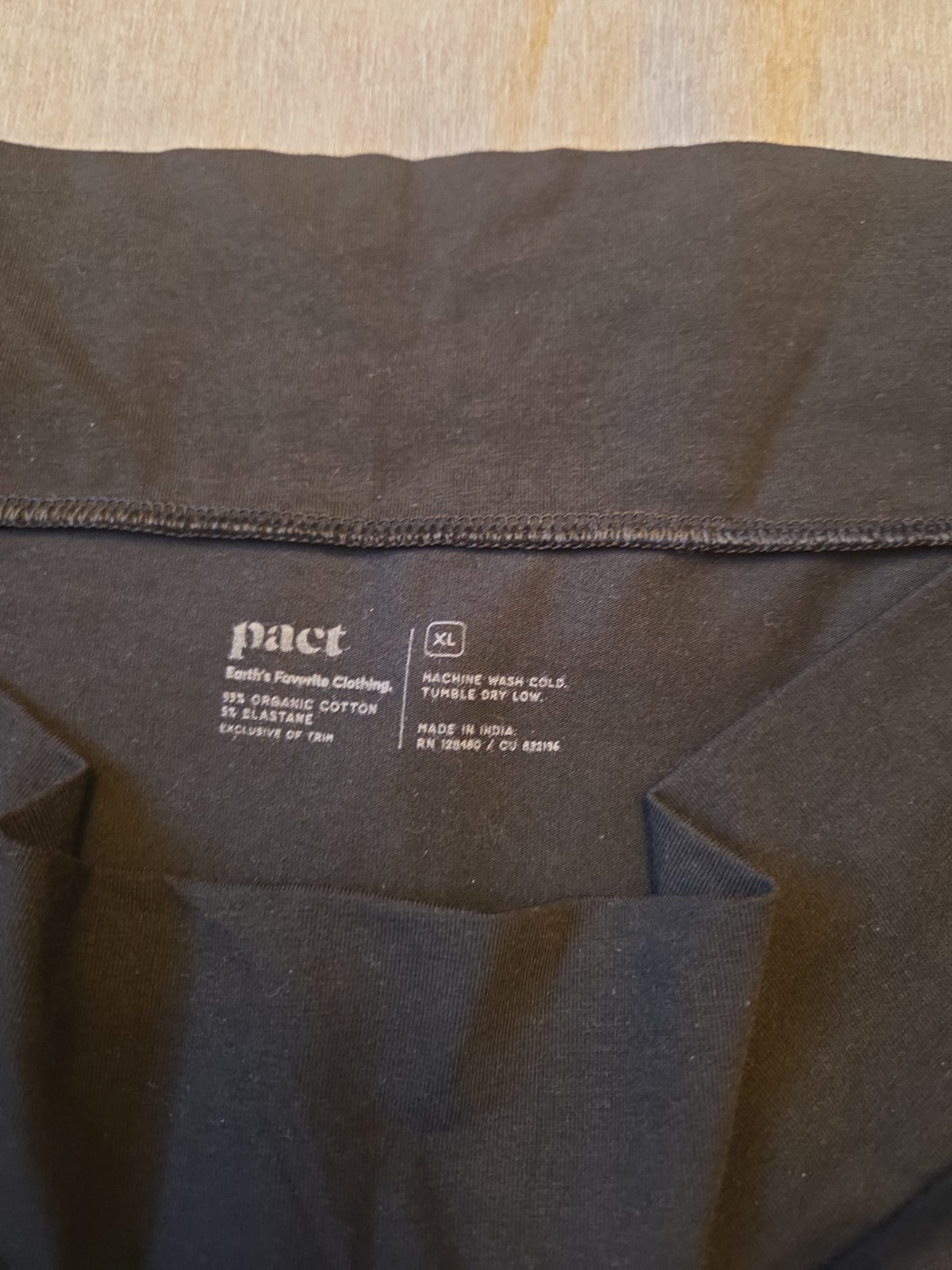 Nwot Pact Organic Cotton Wide Band Xl Black Panties