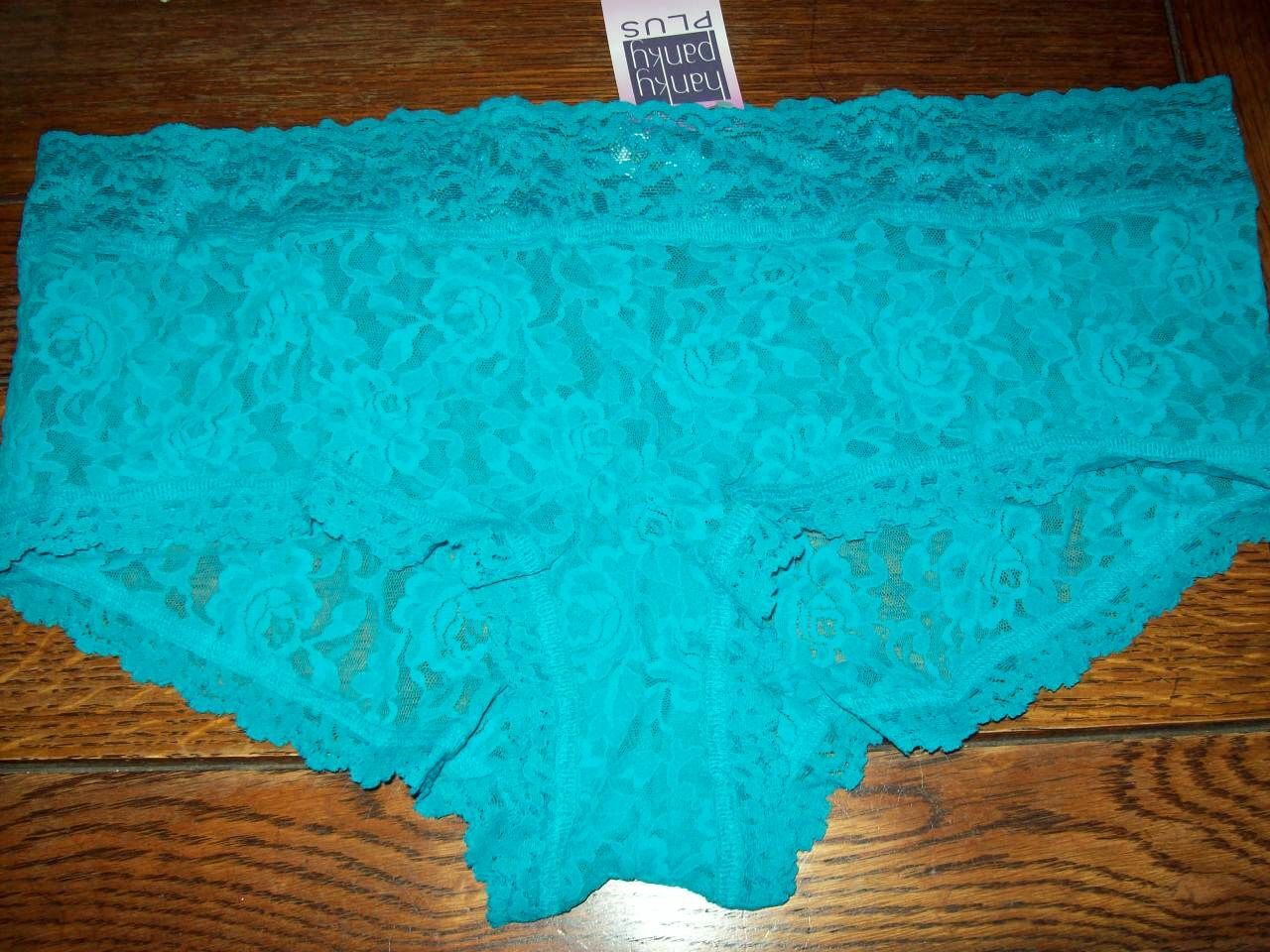 NWT HANKY PANKY STRETCH LACE BOYSHORT PANTIES 481281X MAUB MAUI BLUE 2X
