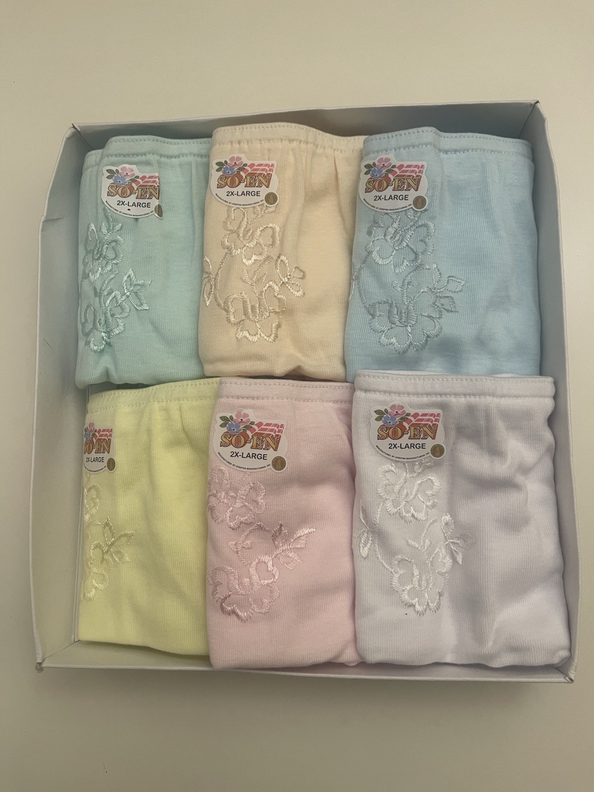SO-EN Women’s Semi Panty Underwear, Size 2XL, Value Pack of 6