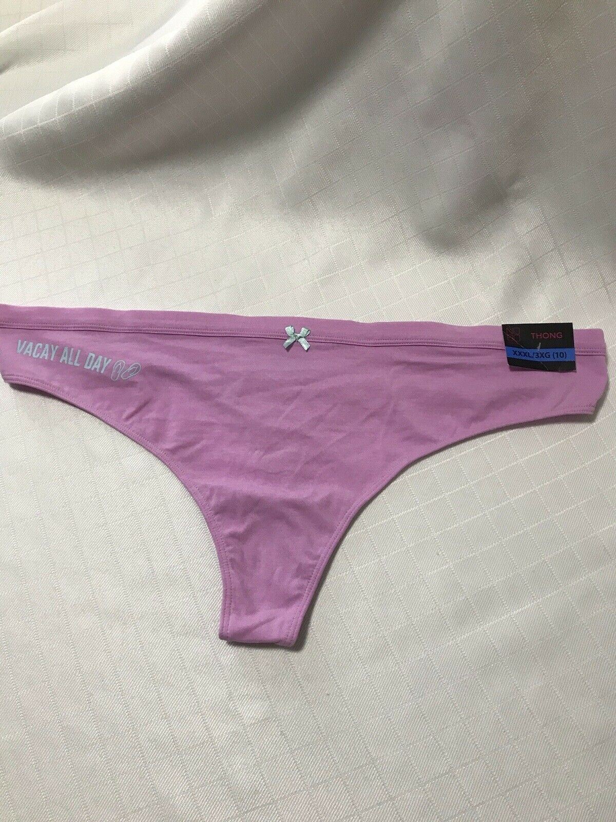 Panties Thong Size XXXL/10 NOBO Pink Orchid Cotton Blend Vacay All Day