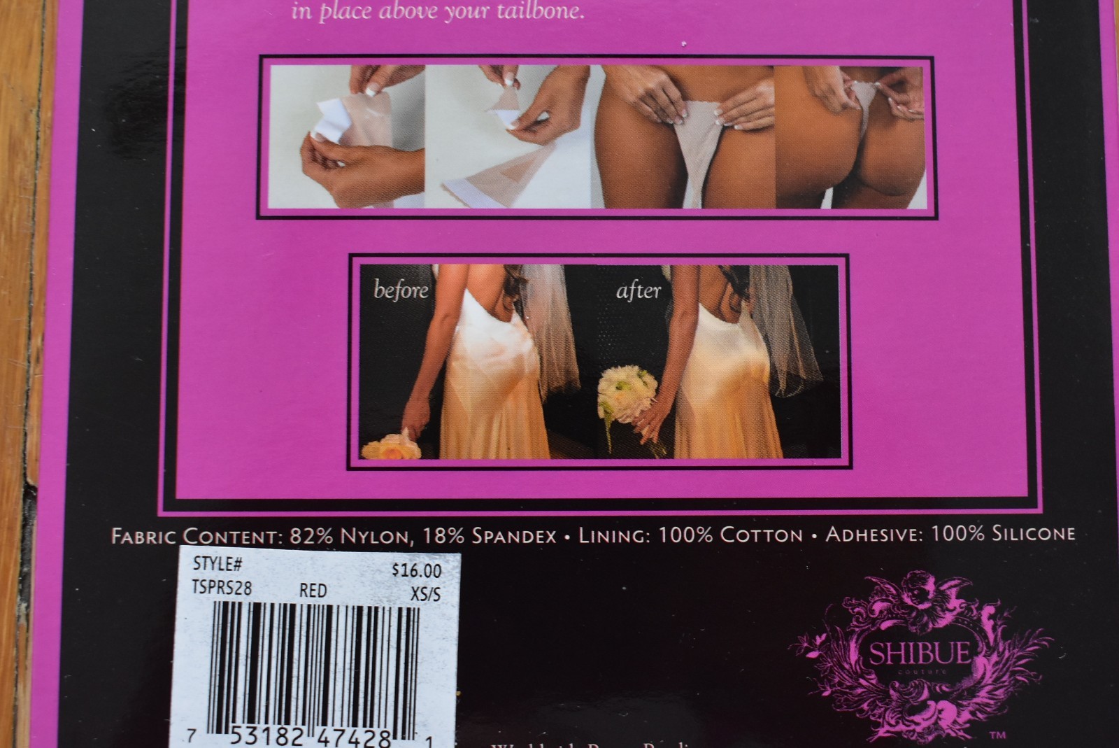 NEW Shibue Tabue Strapless Panty / Washable & Reusable / size:xs/s / Color:Red