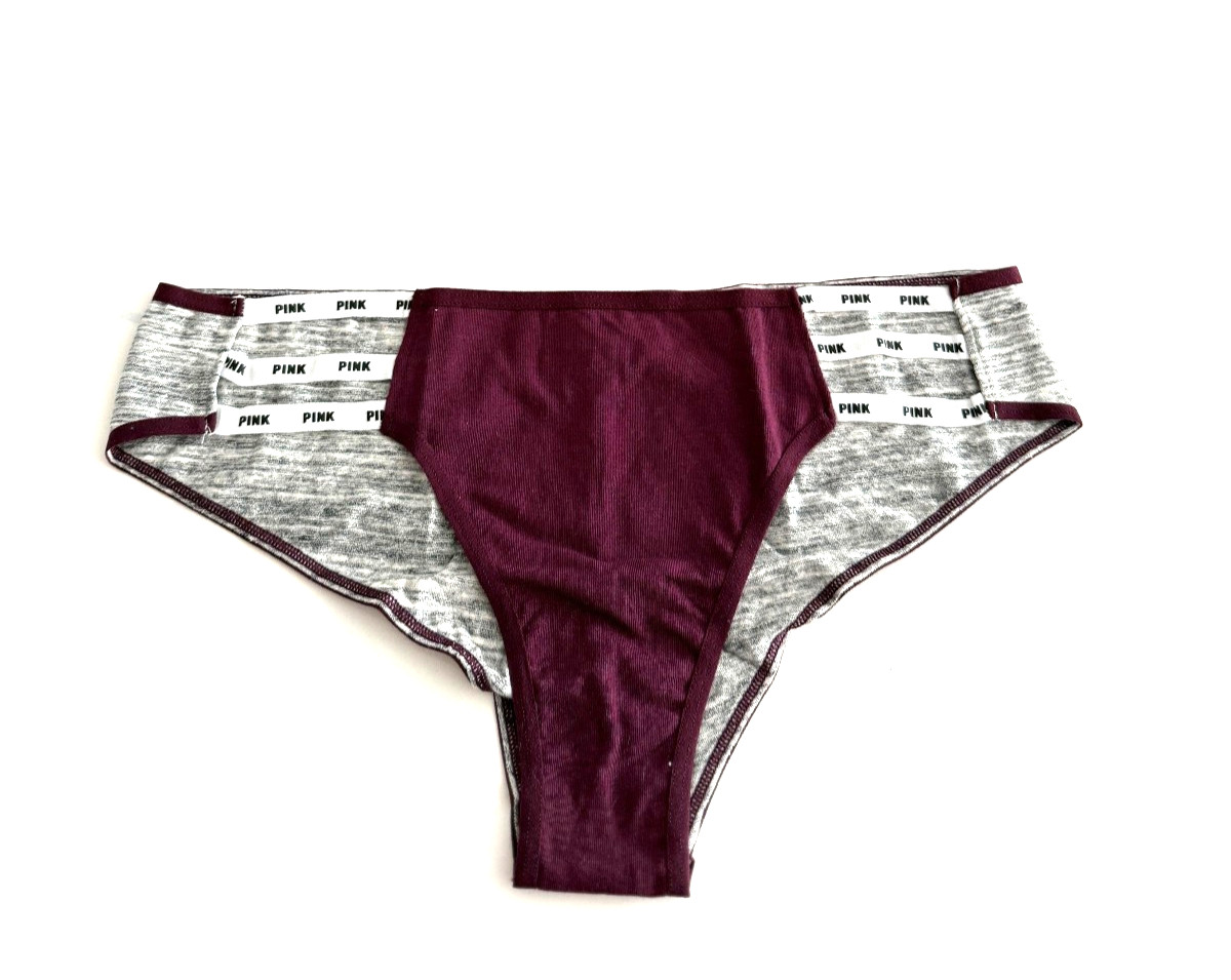 Victoria’s Secret PINK Mini Logo Strappy Cheekster Panty Ruby Wine