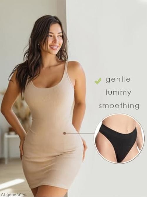Women’s High Waisted Breathable Seamless Thong Panties,No Small B3s3 6 Pack