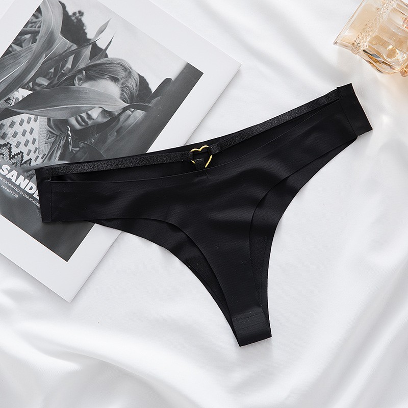 Sports Thong Seamless Quick Dry Ice Silk Briefs Low-waisted Panties Underwear