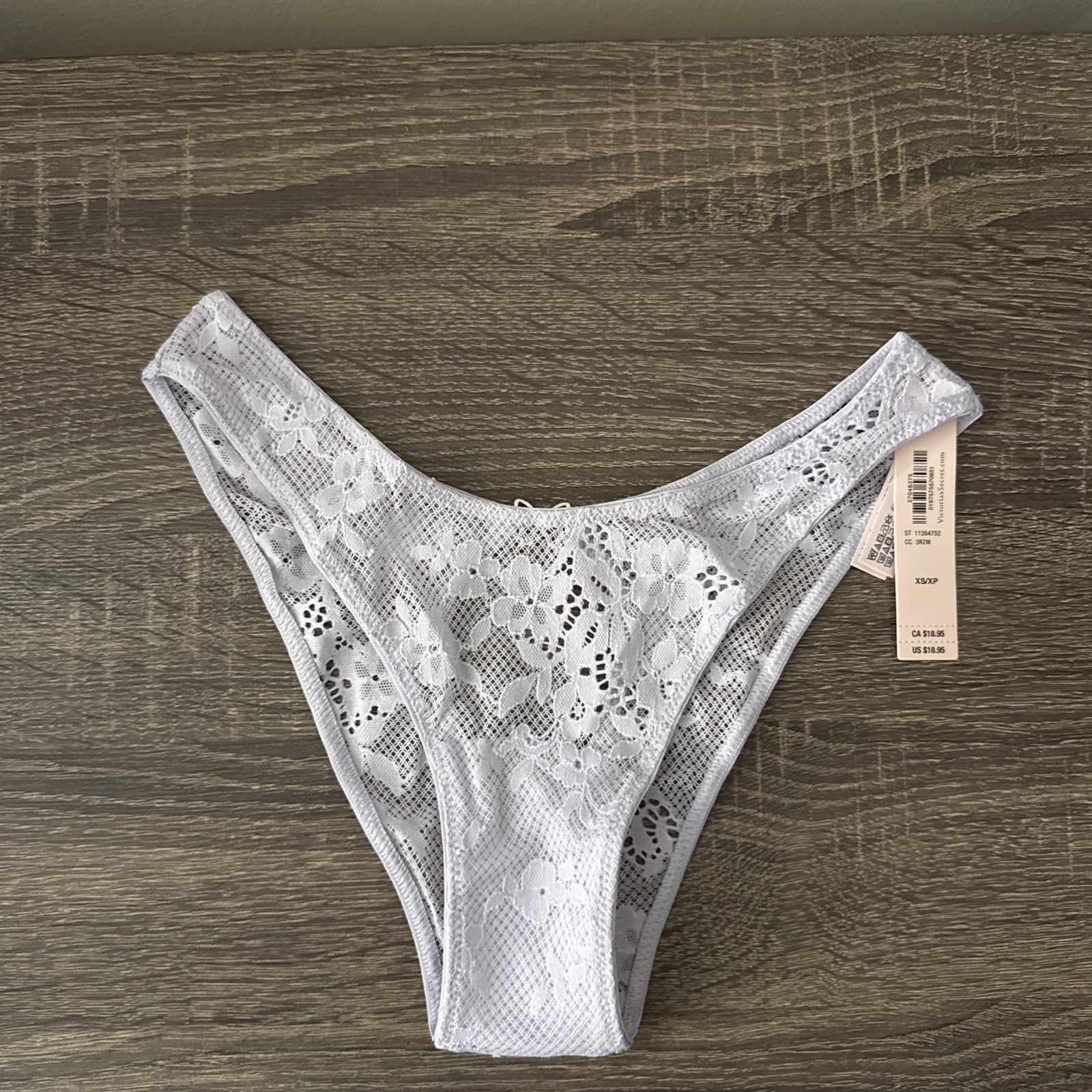 Victoria’s Secret Xs Lavender Lace Open Back Brazilian Panties