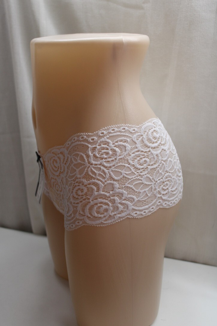 Yun Meng Ni Nylon Spandex Hipster Floral Lace Brief 1 Pack Panty M White Tag