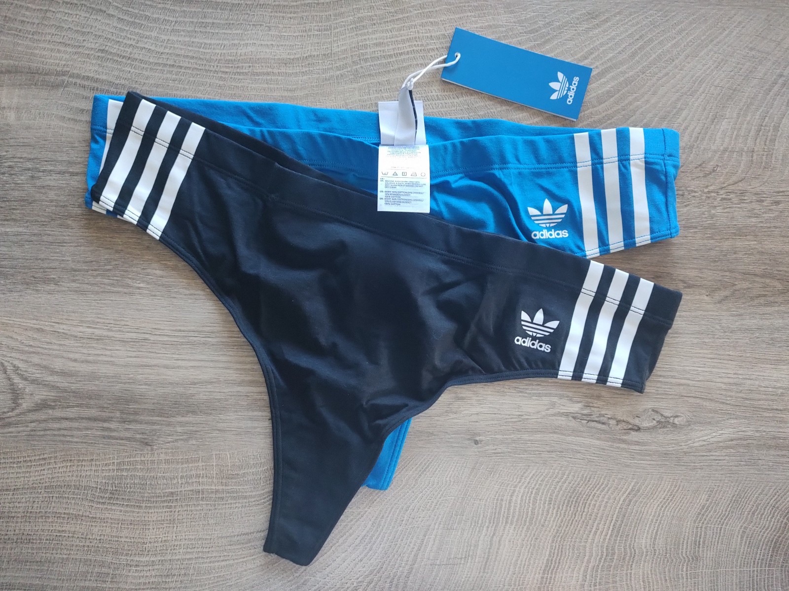 Adidas women’s Thong 2-Pack Size XXL Black and Blue 2XL lingerie