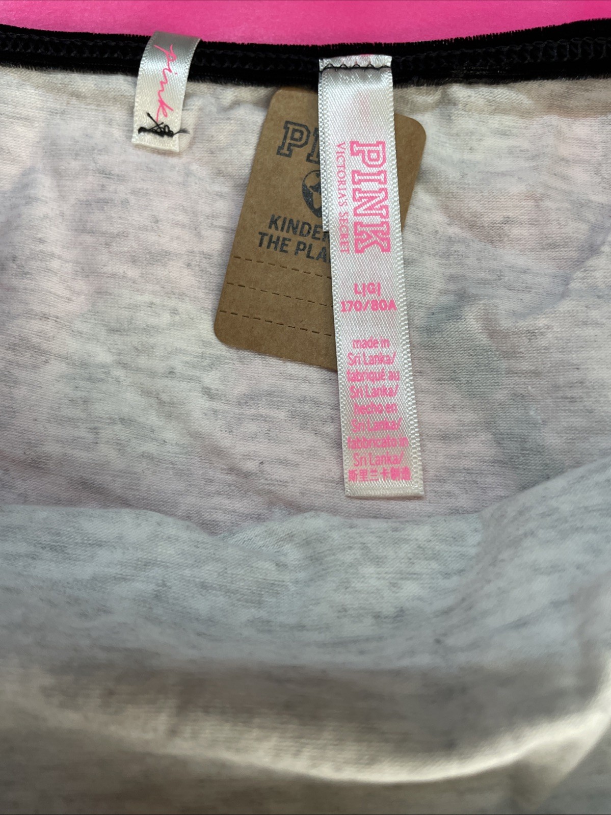 2021 Victoria Secret PINK Velvet Trim Low Boyshort Panties L Skeleton Hands Butt
