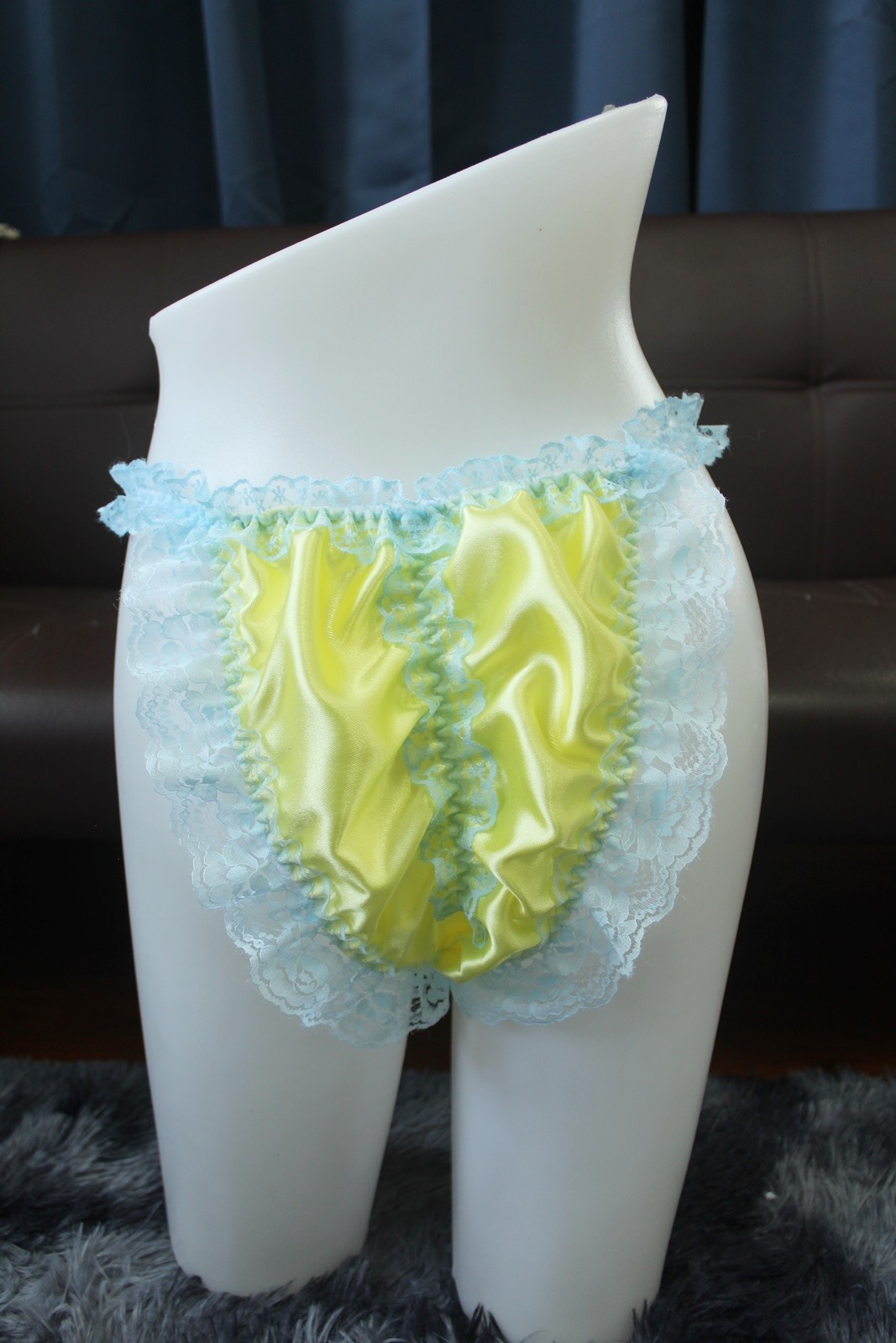 #A221 2XL/ElasticW.24-44″Vintage Style 6PCS Satin Thong Bikini Panties Underwear