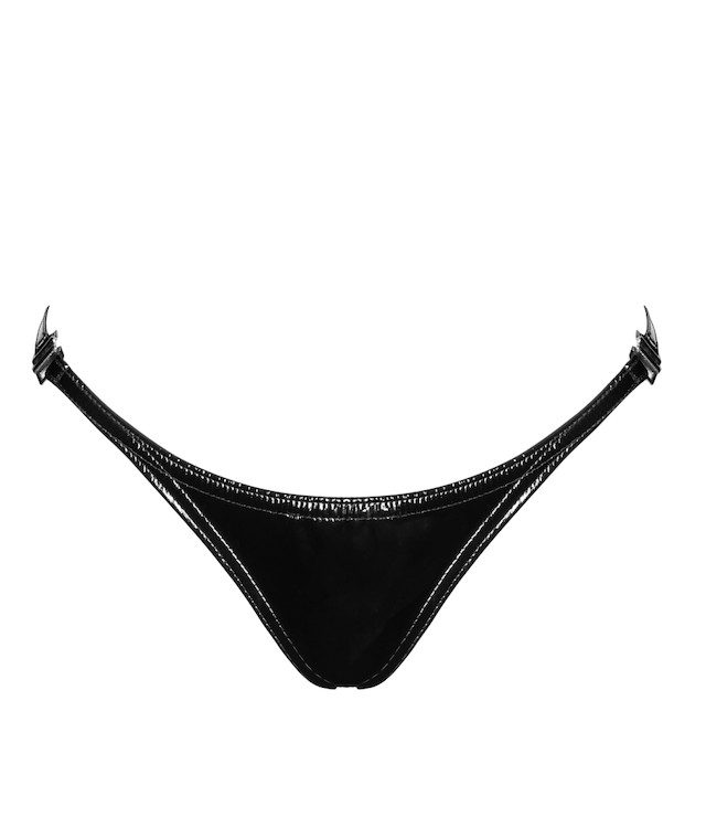 Noir Handmade P014 Black PVC String Panties Dominae Detachable Straps Kink S-3XL