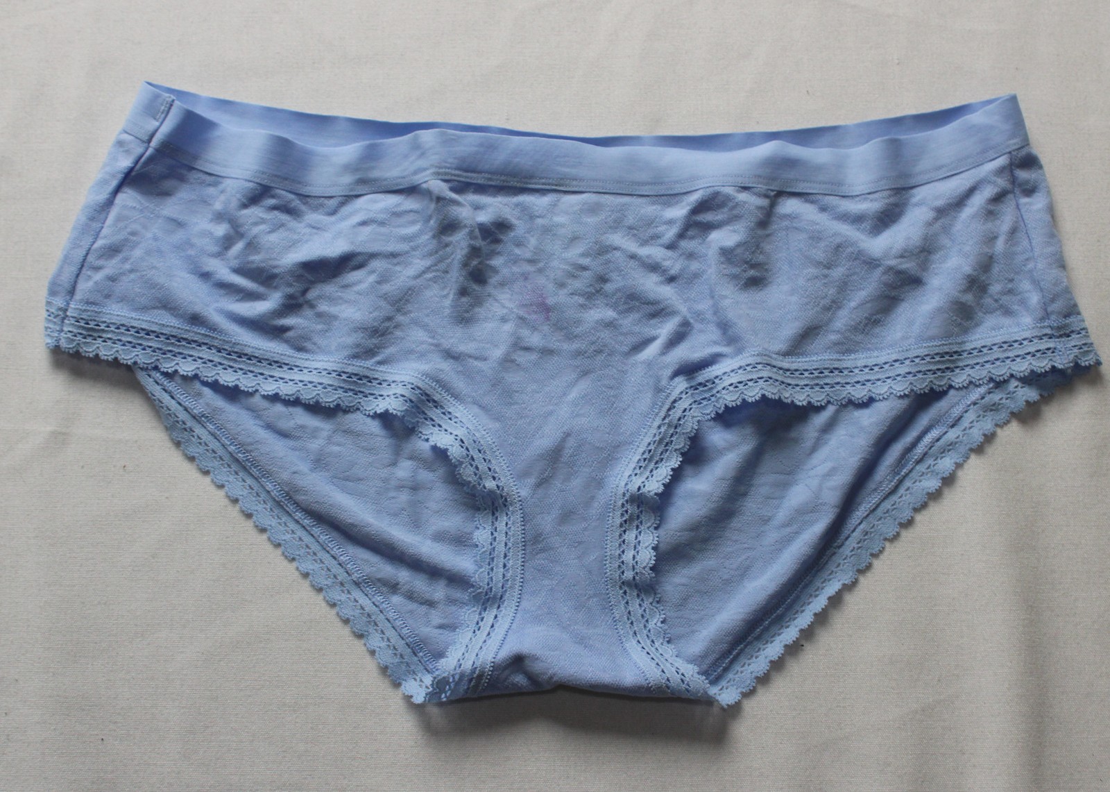 Aerie Women’s Lace Hem Floral Pattern Boybrief Underwear EH6 Blue Large