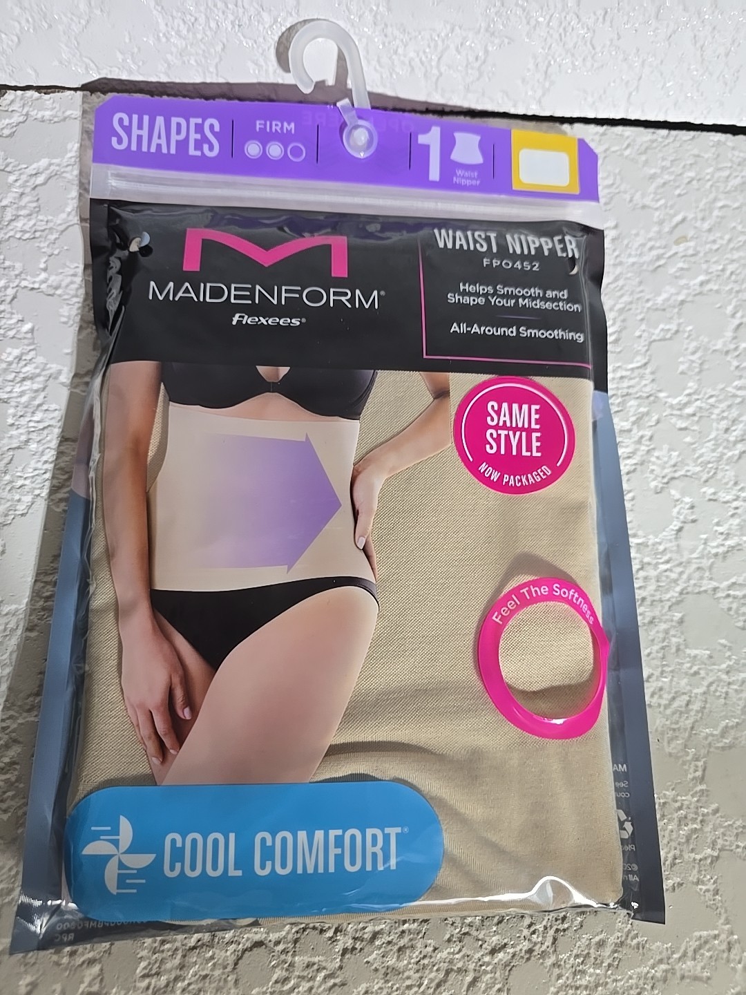 MAIDEN FORM FLEXEES SHAPES WAIST NIPPER COMFORT SHAPER FIRM SZ L NUDE
