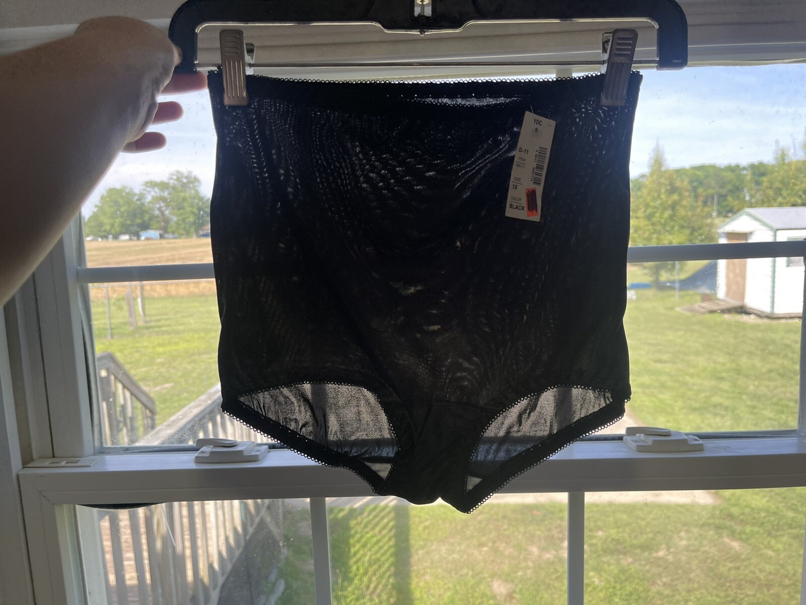 ✅Vtg ✅Nylon Panties ✅Granny High Waisted ✅Cotton Crotch ✅Black ✅Sz 1X ✅Silky