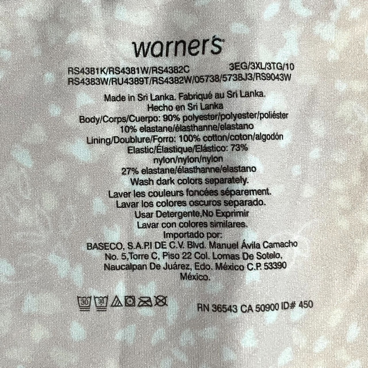 NWOT 1-Pack Warner’s 3XL Blissful Benefits No Muffin Top Brief Panty RS4381