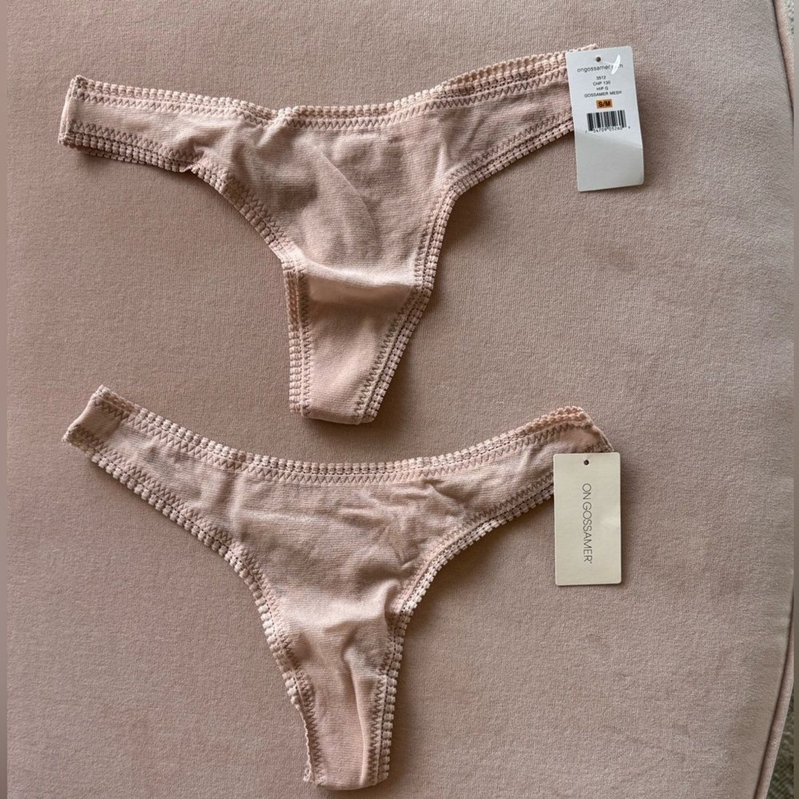 NWT On Gossamer Hip G Mesh Thong Champagne S/M