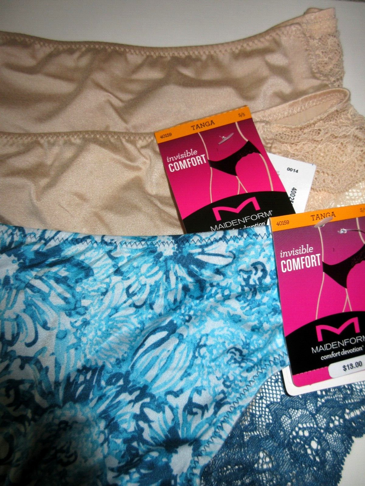 Maidenform 3-Pairs TANGA Comfort Devotion Lace Back Underwear nylon 40159 ~ 5/S