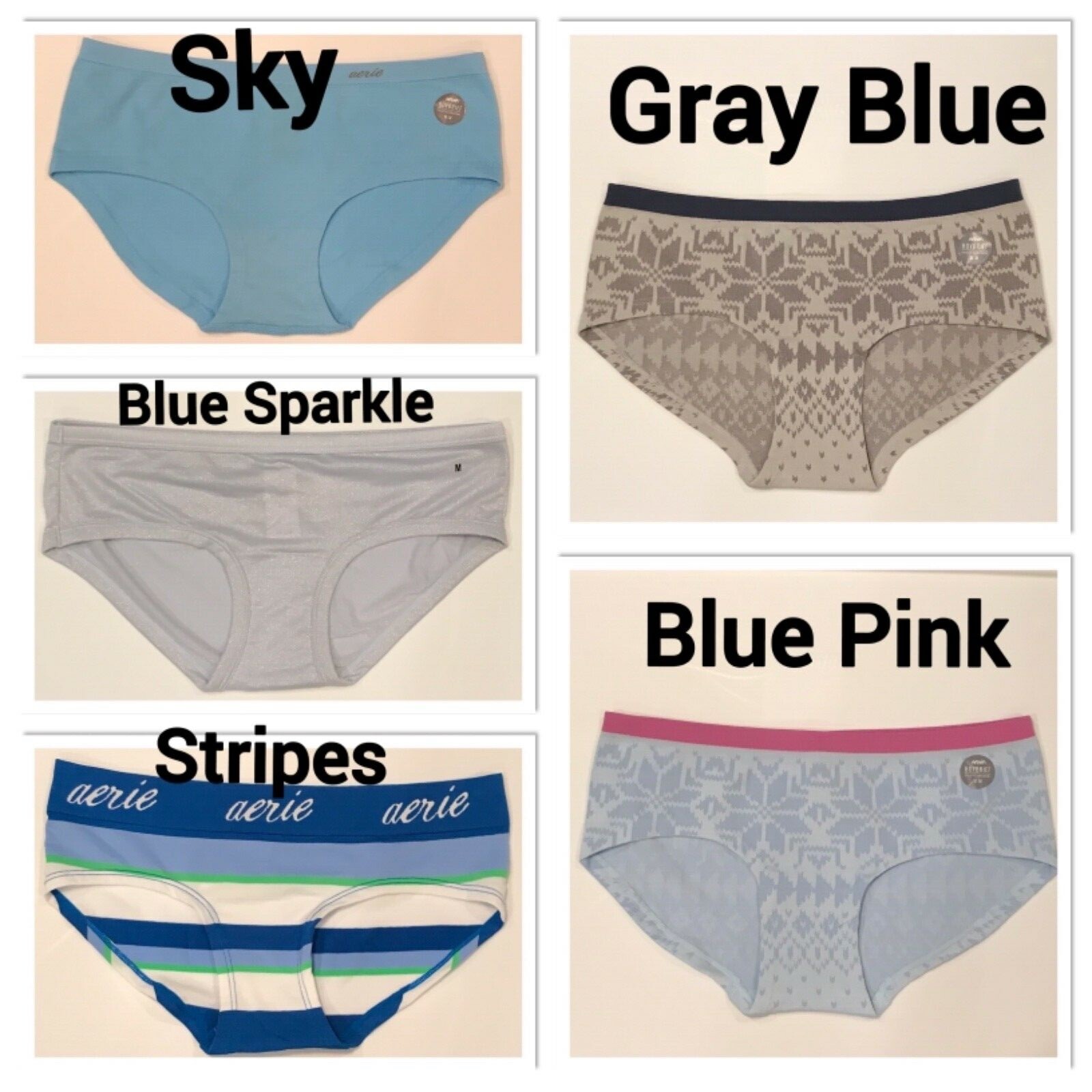 NWT AERIE Boybrief Boyshort Panties/Underwear Sz XS-S-M-L-XL-XXL Assorted Colors