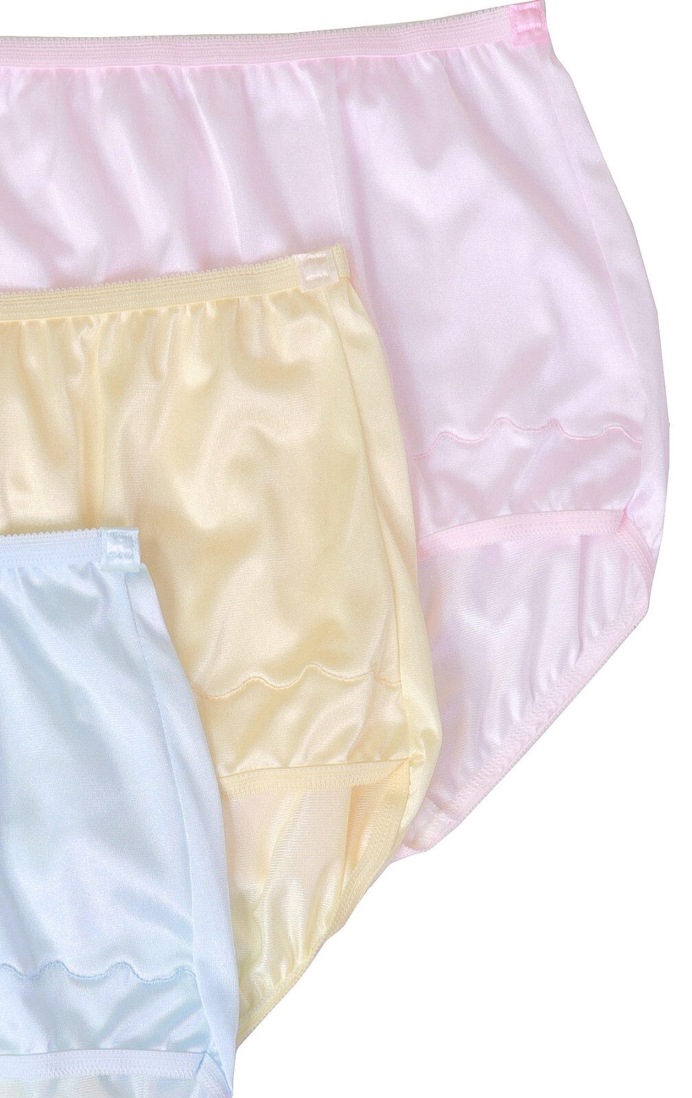 Dixie Belle Underwear Women’s Blue/Pink/Beige Nylon Brief Panties 3 Pack