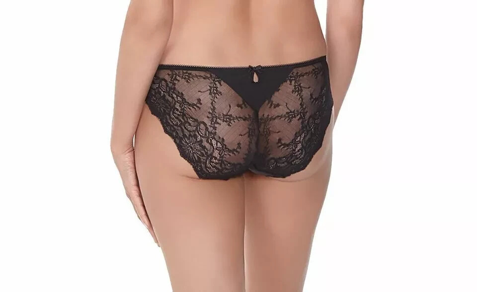 Fantasie Isabella Brief Shadow Black Size XS 8 10 Lace Knickers Lingerie 9335