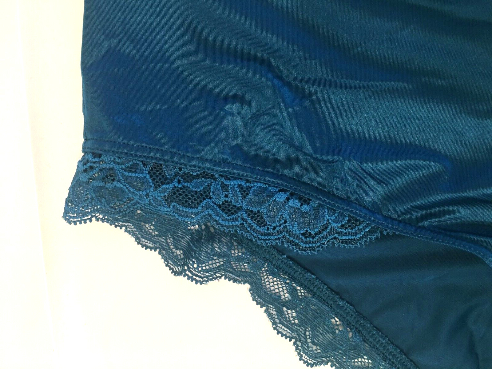 Victoria’s Secret Sapphire Blue Micro Shimmer Lace Inset Cheeky Panty Size L NWT