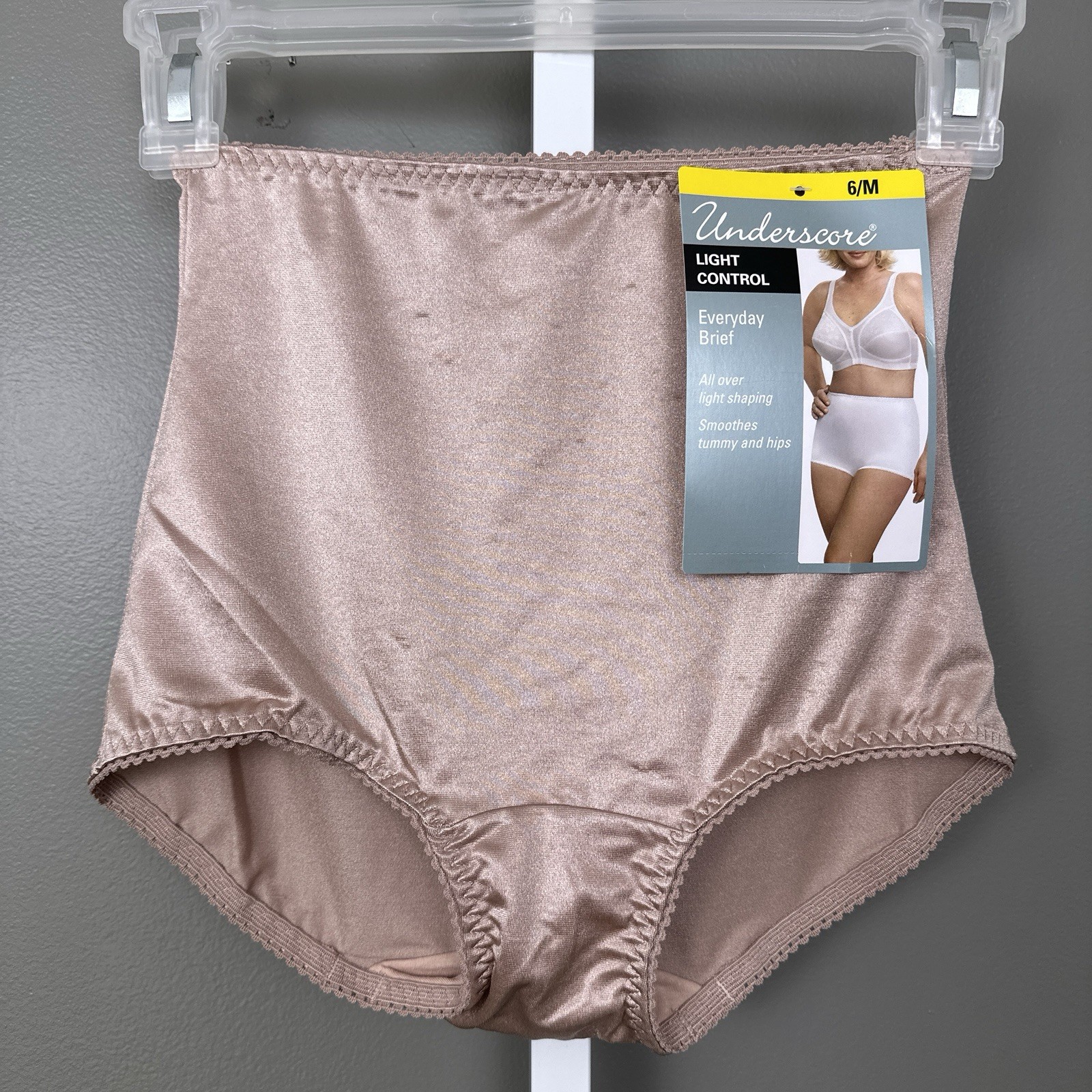 Underscore Light Control Everyday Brief Size Medium 6 Second Skin Satin Taupe