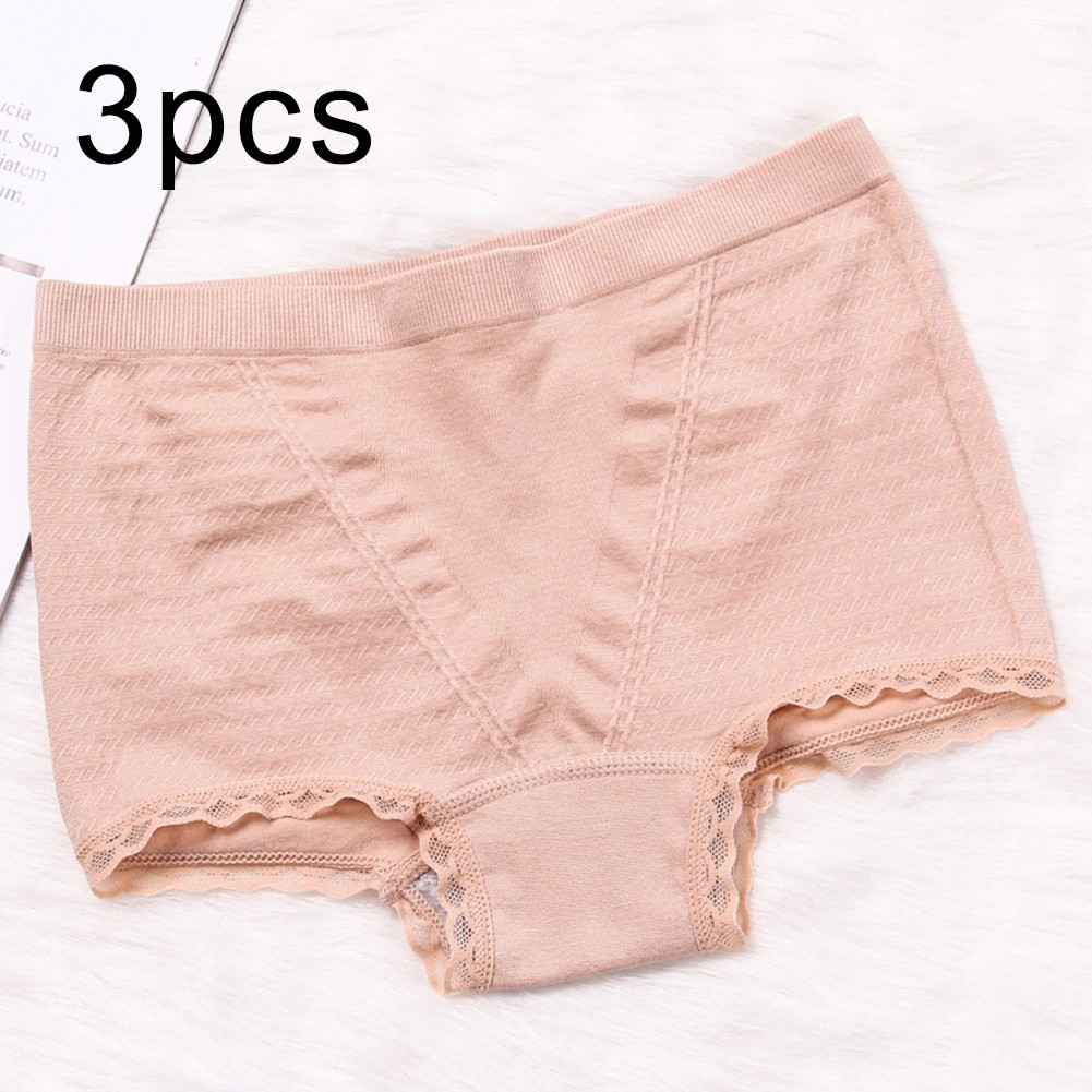 Breathable For Women Underwear Set Lace Edge Flat Angle 3 Pairs Nylon Spandex