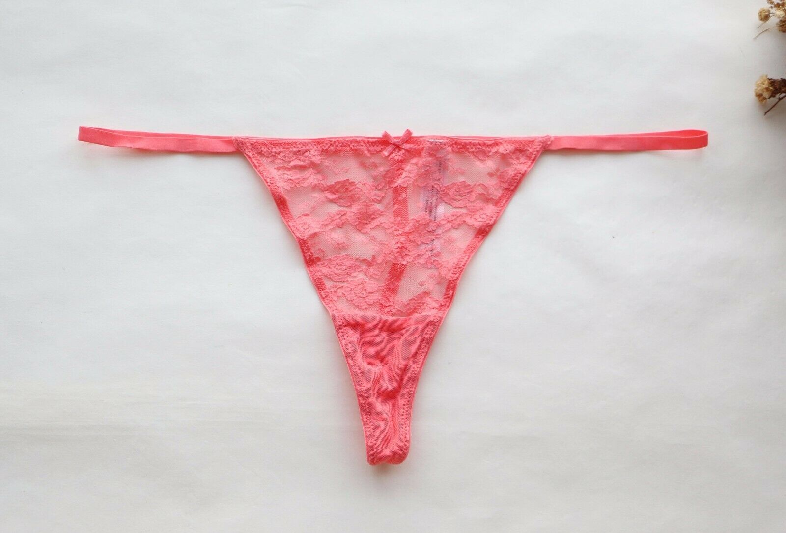 Women Sexy Thong Floral Mesh Tback Underwear Hipster G-string Panties Pink M-2XL