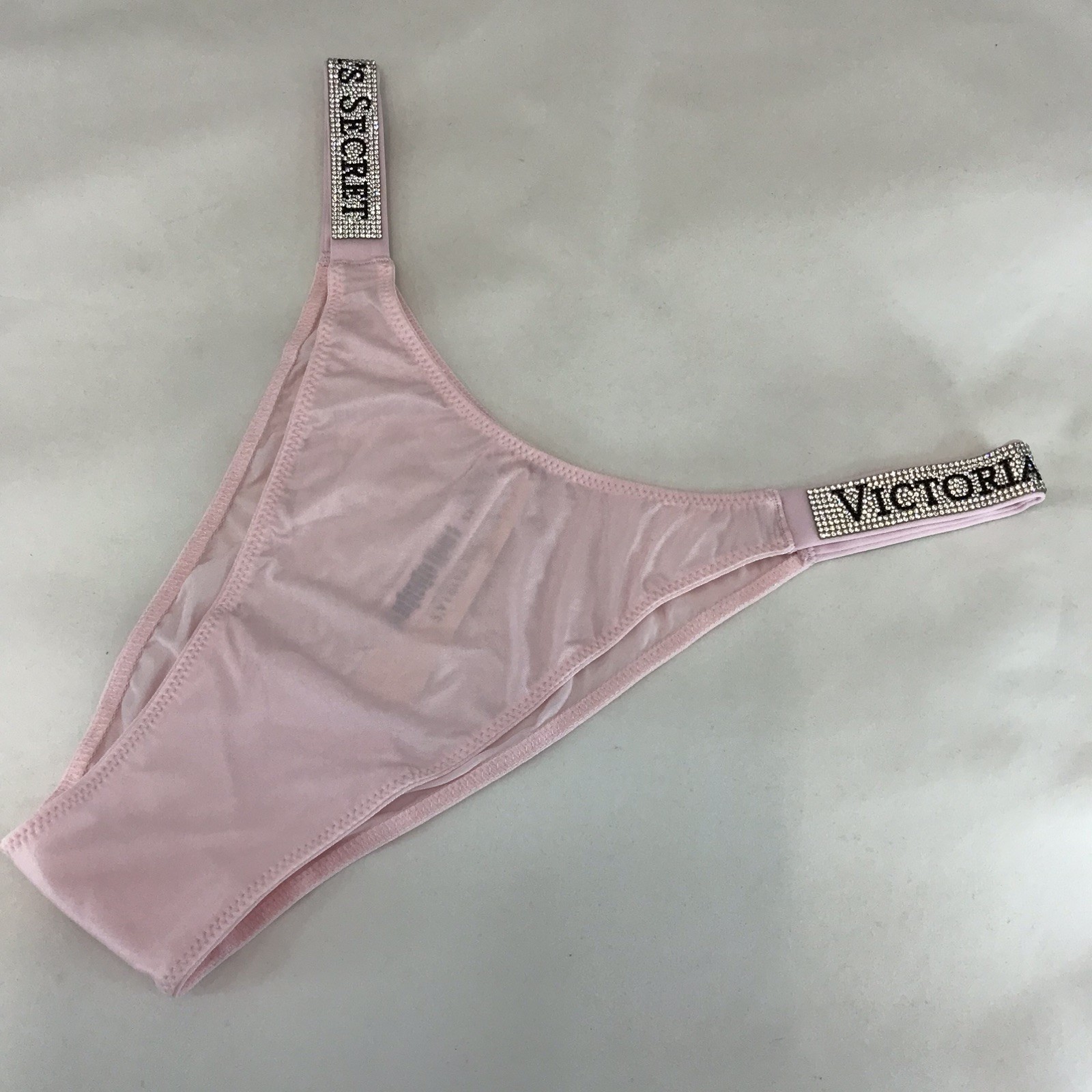 Victoria’s Secret Very Sexy Pale Pink Shine Strap Brazilian Panties Size L BNWT