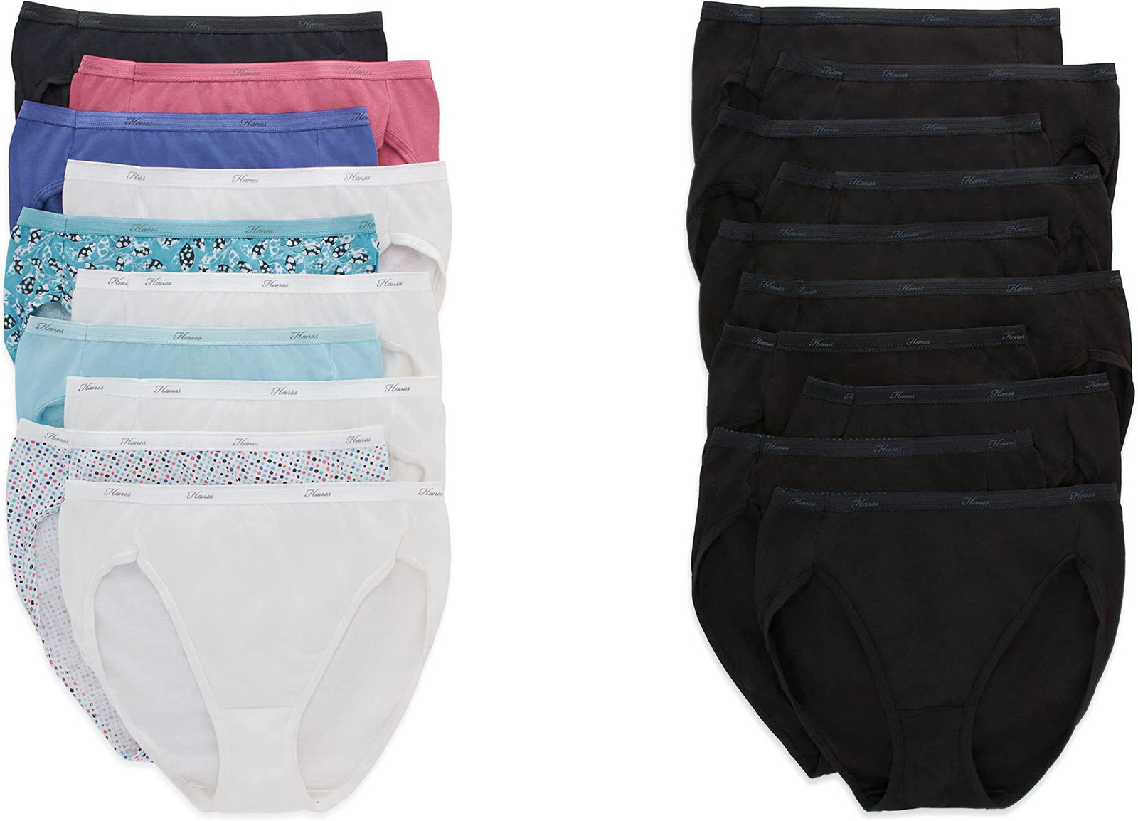 Hanes Women’s Cotton Hi-Cut Panties with Cool Comfort (10 Pack)
