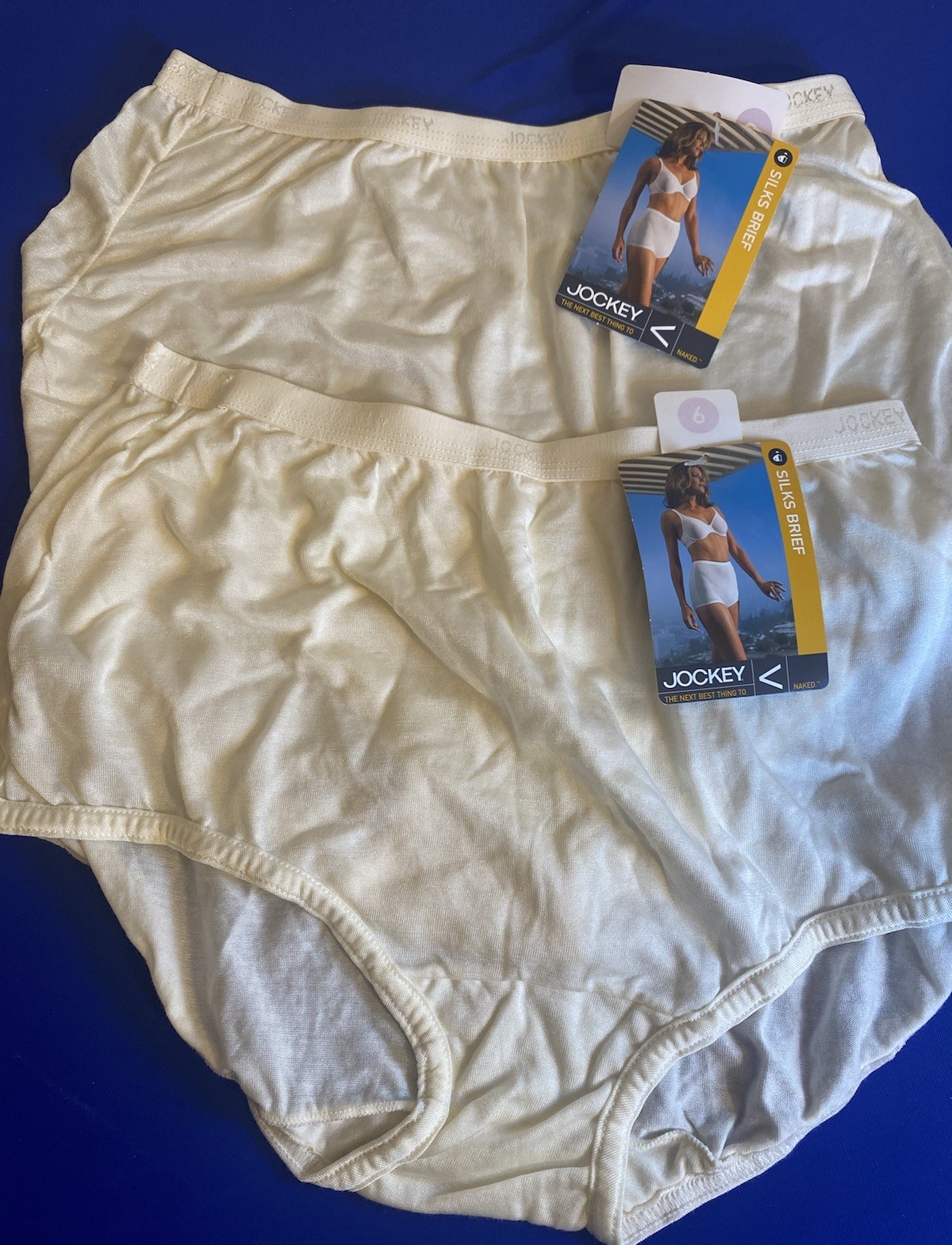 Vtg NOS 4 Pairs Jockey Silks Brief Panties Naked 2001 Women’s Size 6