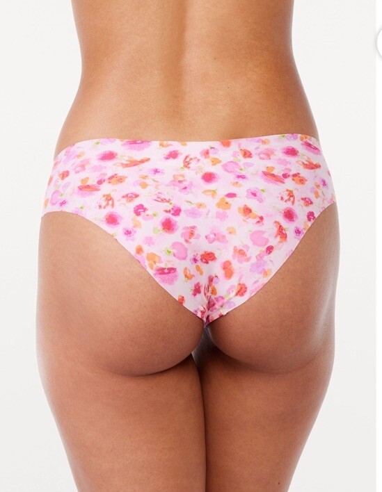 Joyspun Womens Lime/Pink/Peach Soft No Show Cheeky Panties 3-Pack Sz XXXL (22)