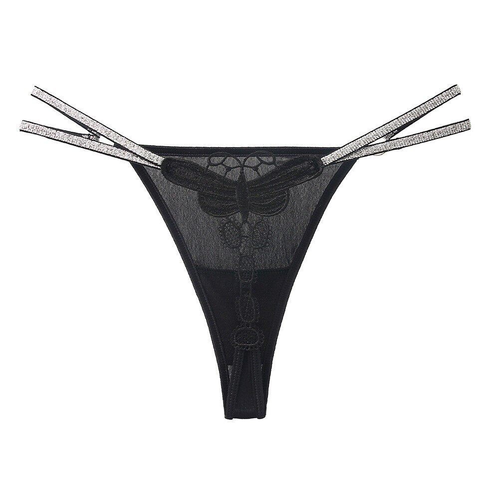 Sexy Glitter Thin Strap Thong Ice Silk Seamless G-string Panties Briefs Lingerie