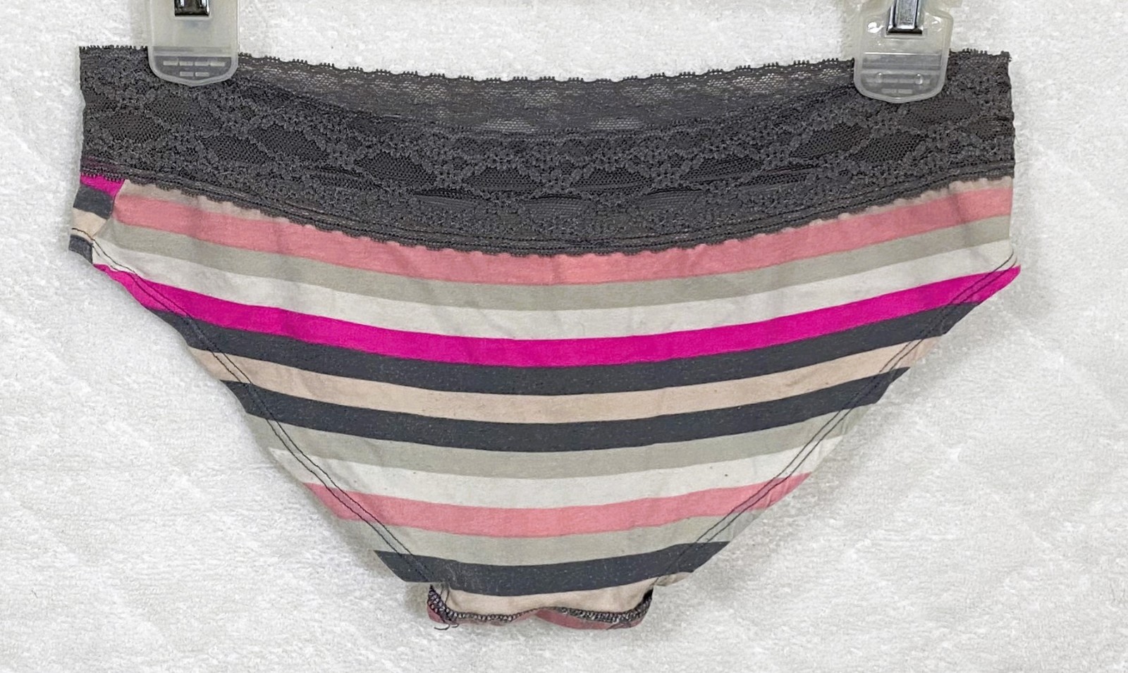 2016 Victorias Secret HIPSTER HIPHUGGER Low Rise Panties Stripes Lace Cotton Med