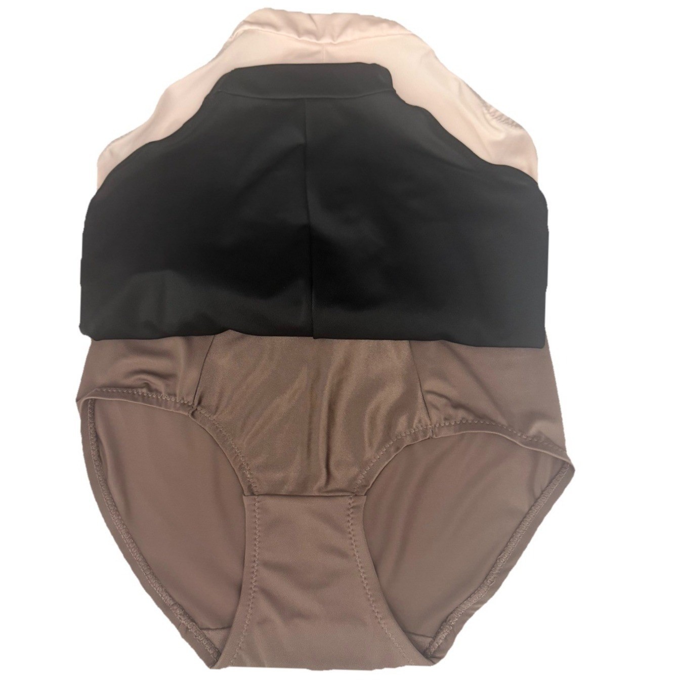MARILYN MONROE 3 Pack Women’s Microfiber SHAPING BRIEFS Brown Black Pink Size M