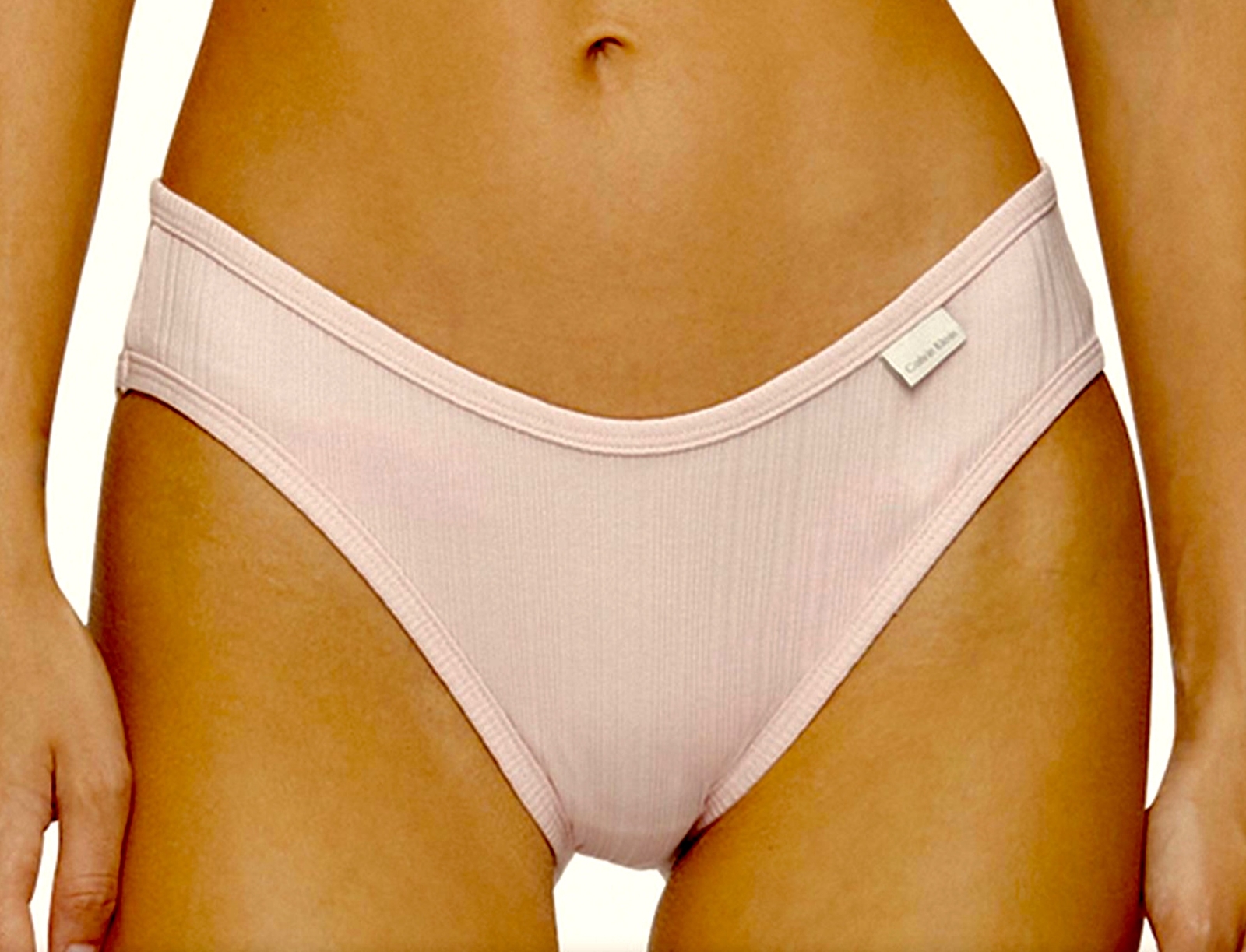 CALVIN KLEIN Ribbed Cotton Modal Barely Pink Bikini Panty NEW Womens XS S M L XL