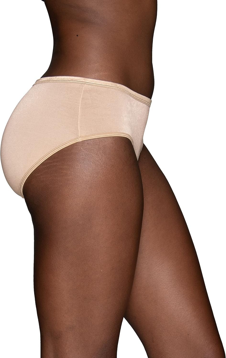 Illumination Silky Stretch Hipster Panties with Satin Trim – Rose Beige, Size 6