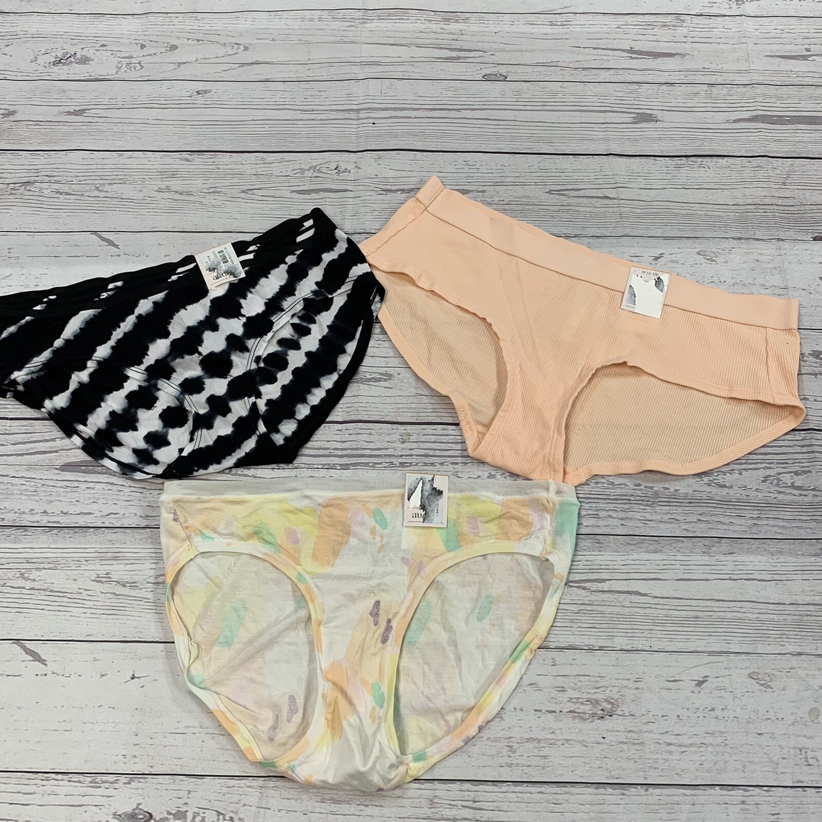 Auden Women’s Panties Assortment Variety 3 Piece Bundle Size Medium ( 8-10)