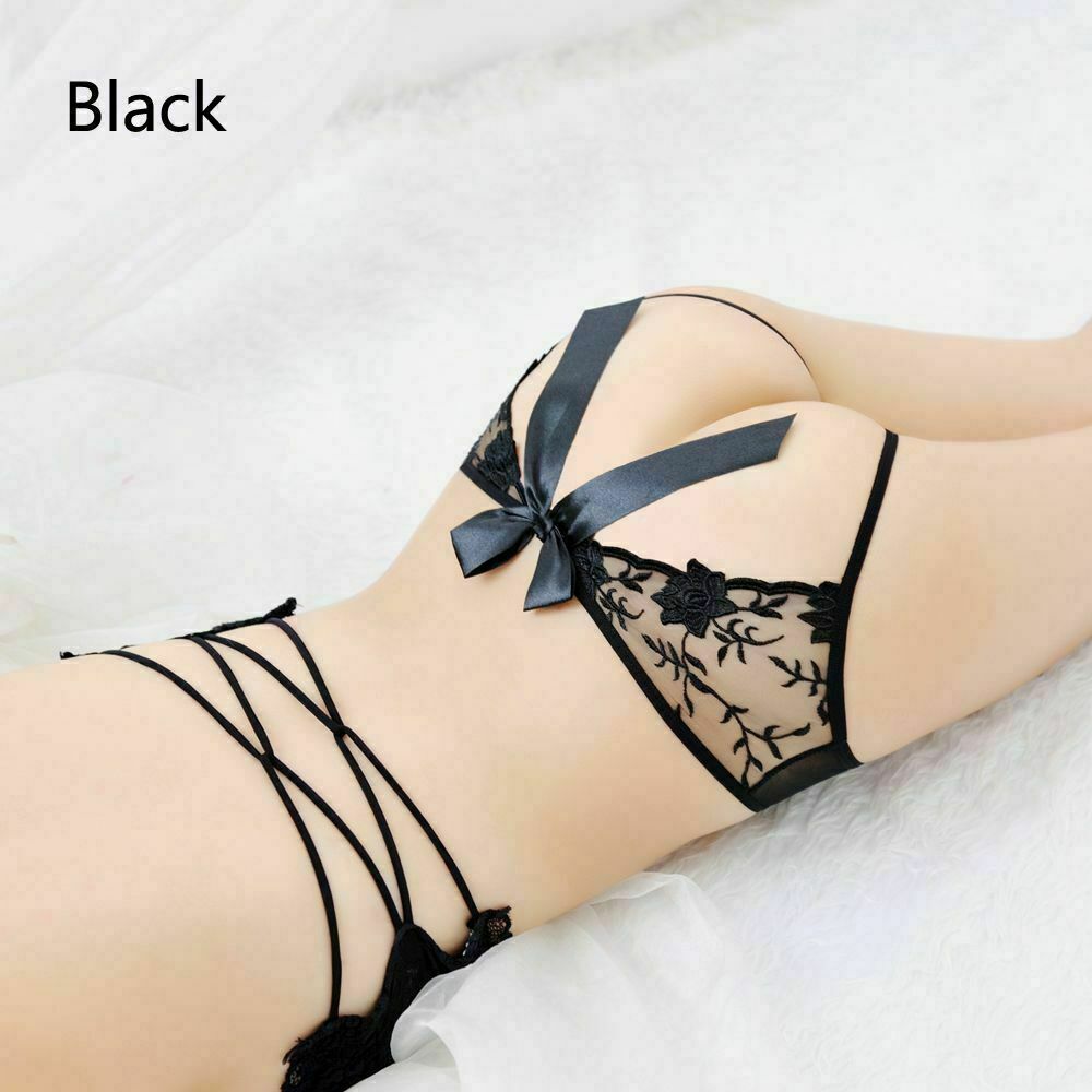 Sexy Women Crotchles Thong G-string Lace Panties Lingerie Underwear T-back USA