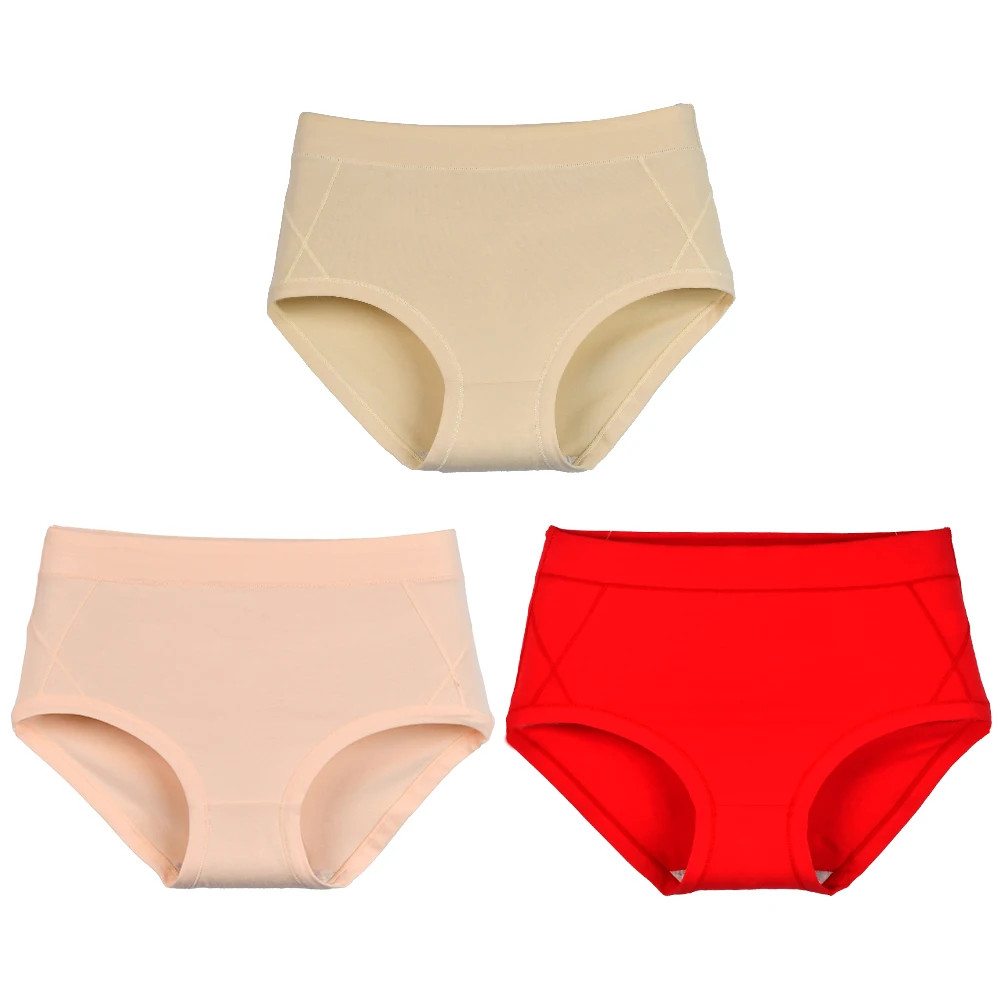 Cotton Brief Panties High Waist Women’s Soft Breathable Underwear 3 Pcs
