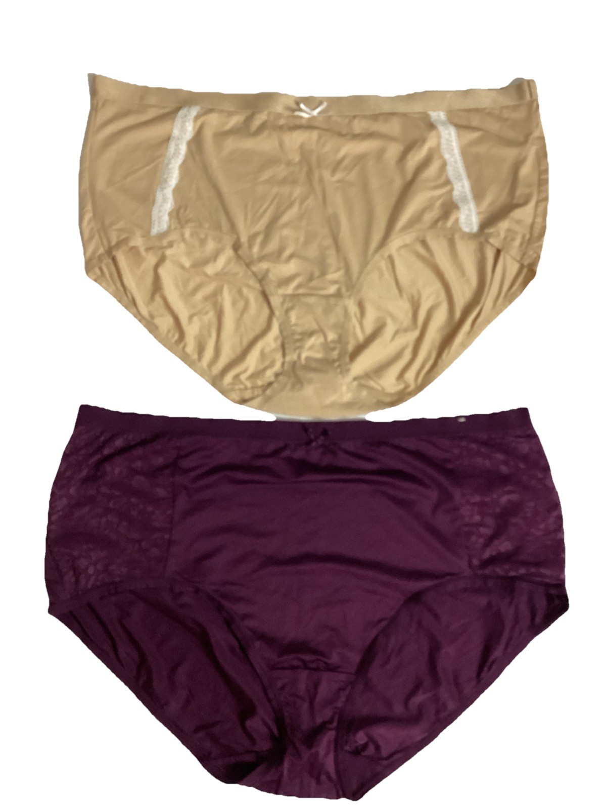 Nylon Full Brief Panties Soft 22/24 Lot of 2 Cacique Lane Bryant New Beige