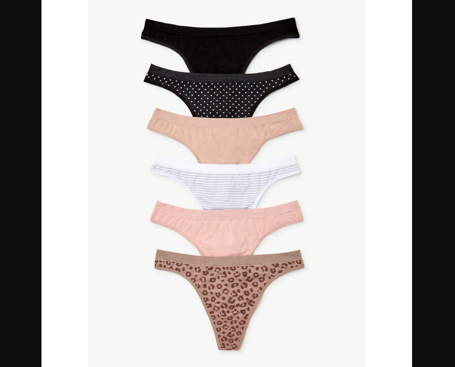 Women’s Joyspun Cotton Thong Underwear (6 Pair) L, 2XL Multicolor 01 NEW BOX