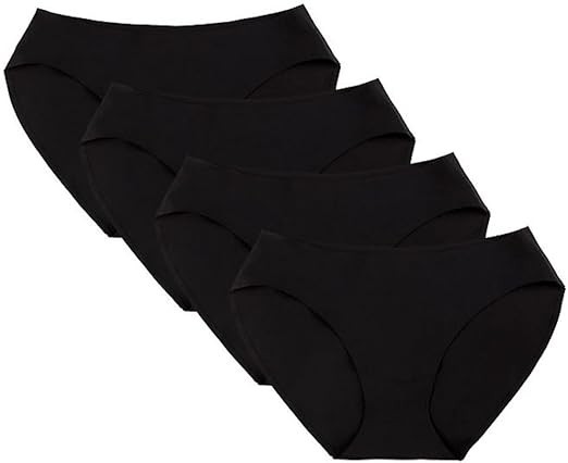 Members Mark Womens Hipster Panties 4-Pack Sz XL Black Stretch Underwear Knit