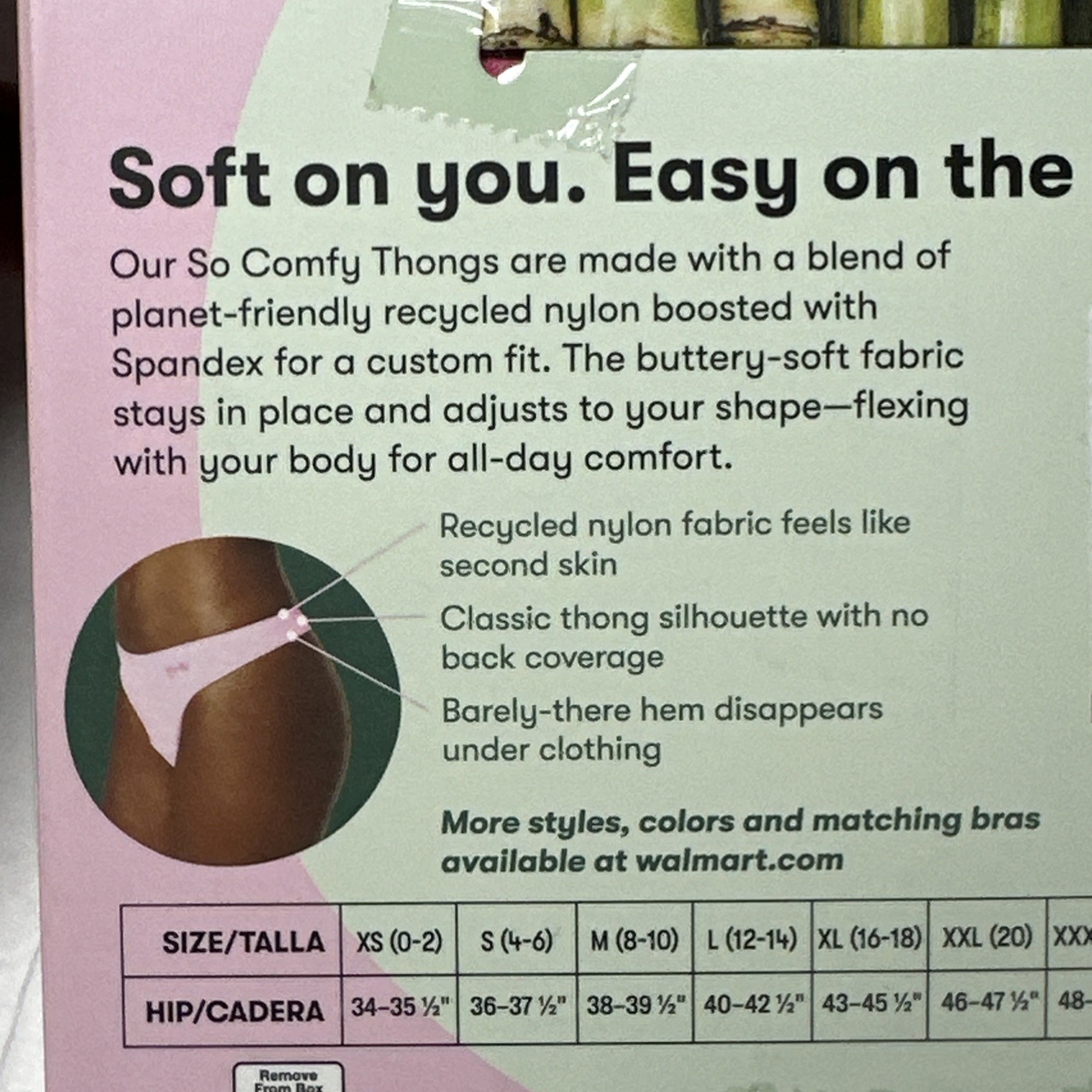 Kindly Yours So Comfy Thong Underwear 4-Pack XXL (20)Pink,Magenta,Stripe,Black