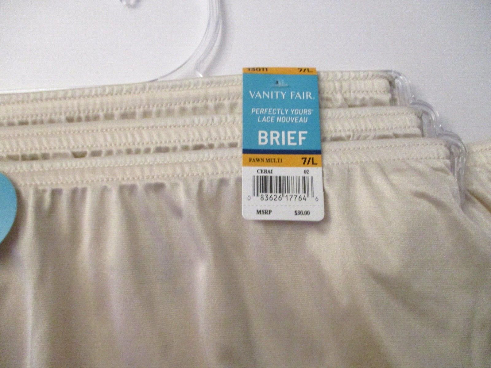 Vanity Fair brief panties 3 pair Perfectly Yours Lace Nouveau size 7/L