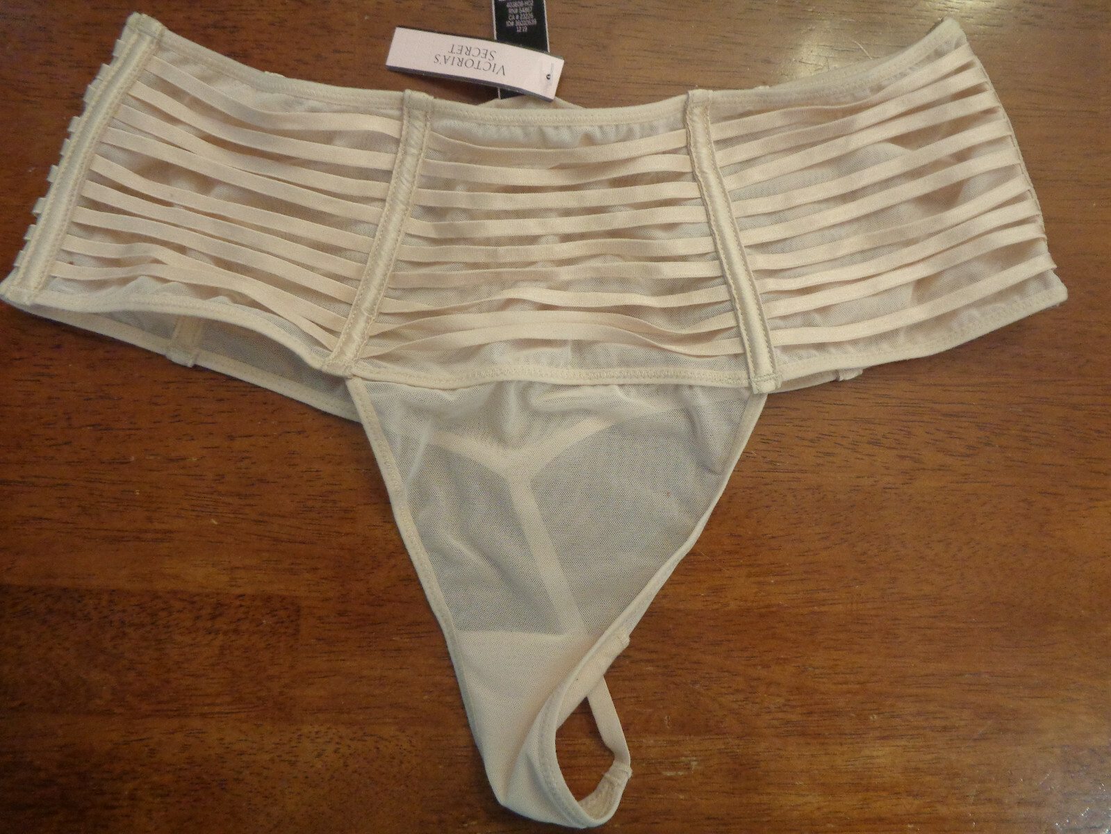 VICTORIA’S SECRET HIGH WAIST SHEER PINK/PEACH THONG PANTIES SIZE MEDIUM NEW